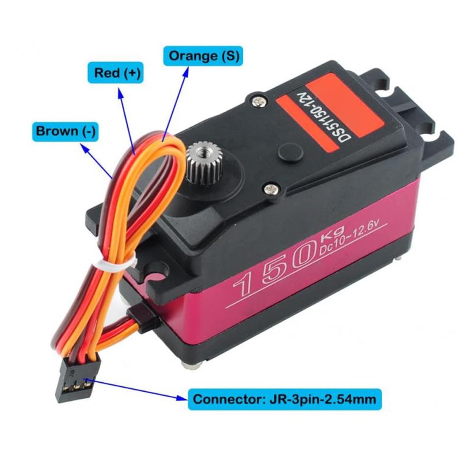 Serwo cyfrowe DS51150 150 Kg, Full Metal Gear RC Servo z 18T Servo Arm High Torque Servo do samochodów 1/5 RC