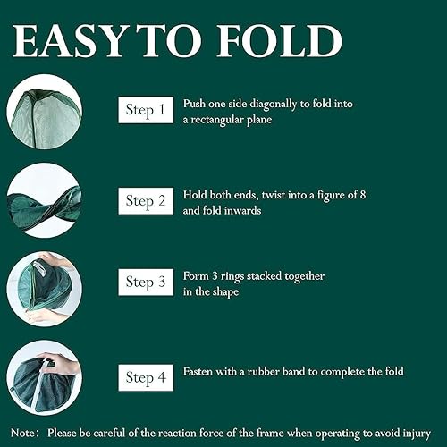 Miniatura 7 de Cesto de malla desplegable para lavandería, cestas plegables duraderas con bolsillos laterales, cesta de almacenamiento de ropa plegable con asas de