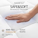 TEXARTIST Matelas complet Pad Cover Refroidissement Matelas Topper Double 400 TC Poche de 8-21 pouces pour le lit de l'hôtel Dorm (blanc, complet 54"x75")