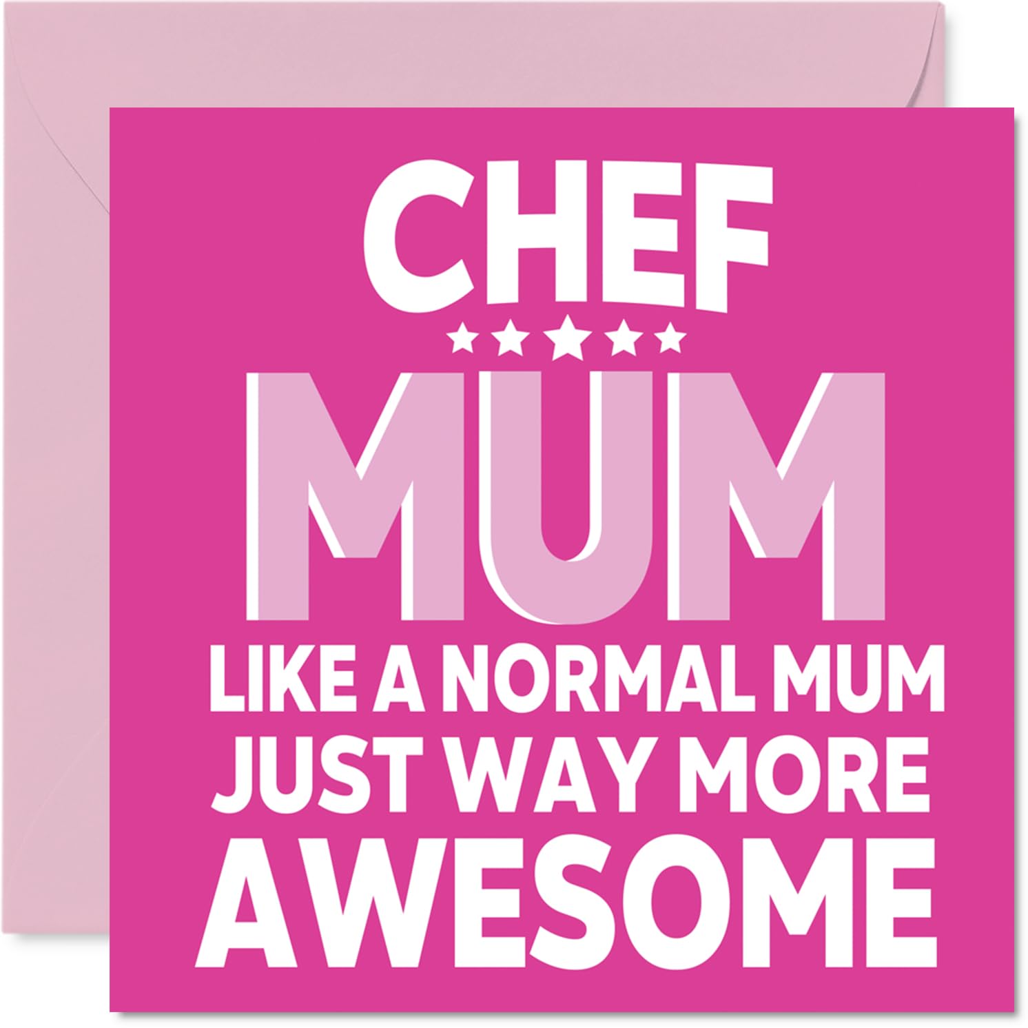 Mum Birthday Card - Awesome Chef Mum - Happy Birthday Card from Son Daughter, 145mm Chef Parent Mother's Day Greeting Cards