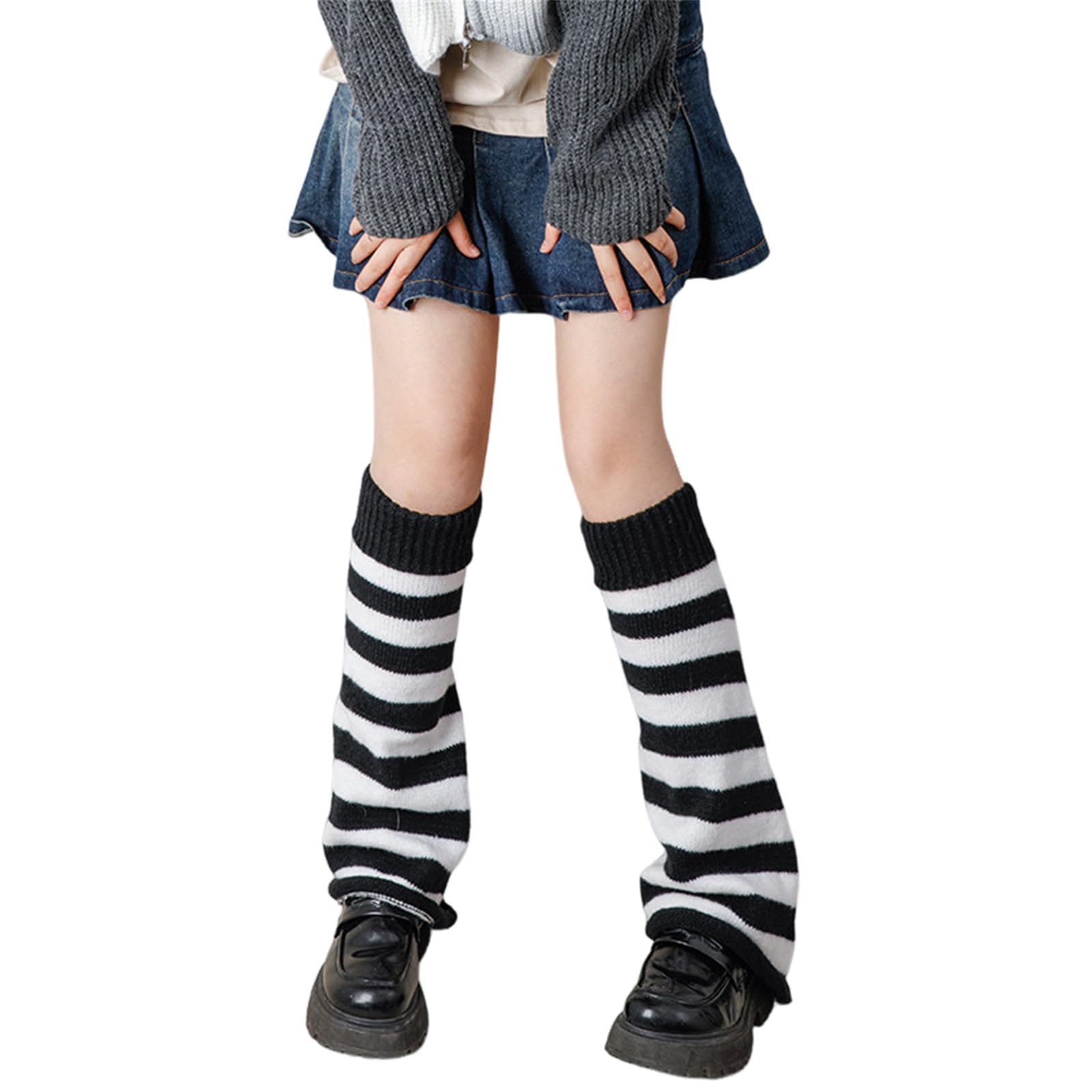 OvidaY2k Leg Warmers for Women Girls Japanese Style Lolita Flared Leg Warmer Goth Knee Long Socks Kawaii Harajuku Leg Cover