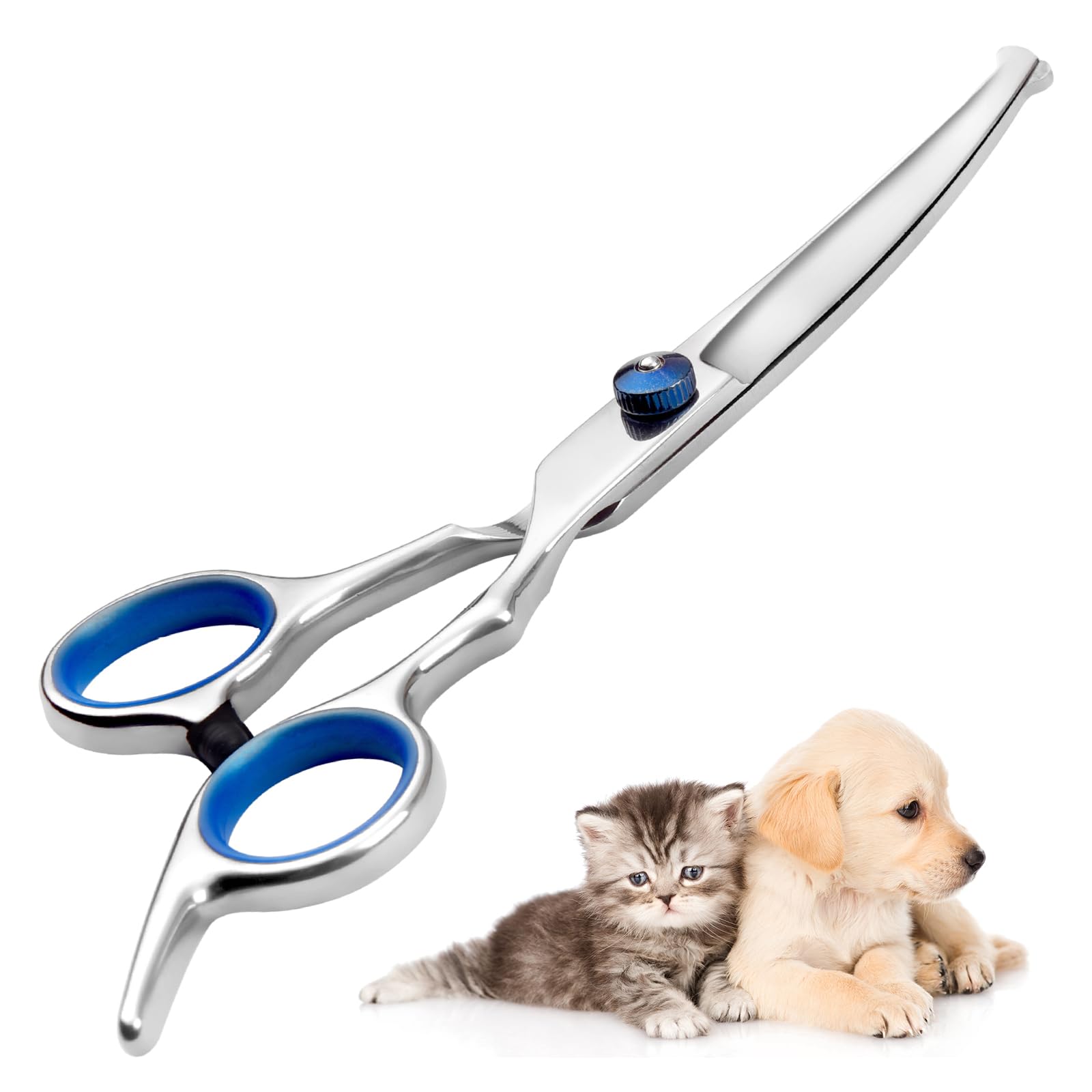 Tijeras Peluqueria Canina, Tijeras Para Perros, Tijeras Curvas Para Perros,Tijeras Para El Cuidado De Gatos, Tijeras Profesionales Redondas Para El Cuidado De Mascotas