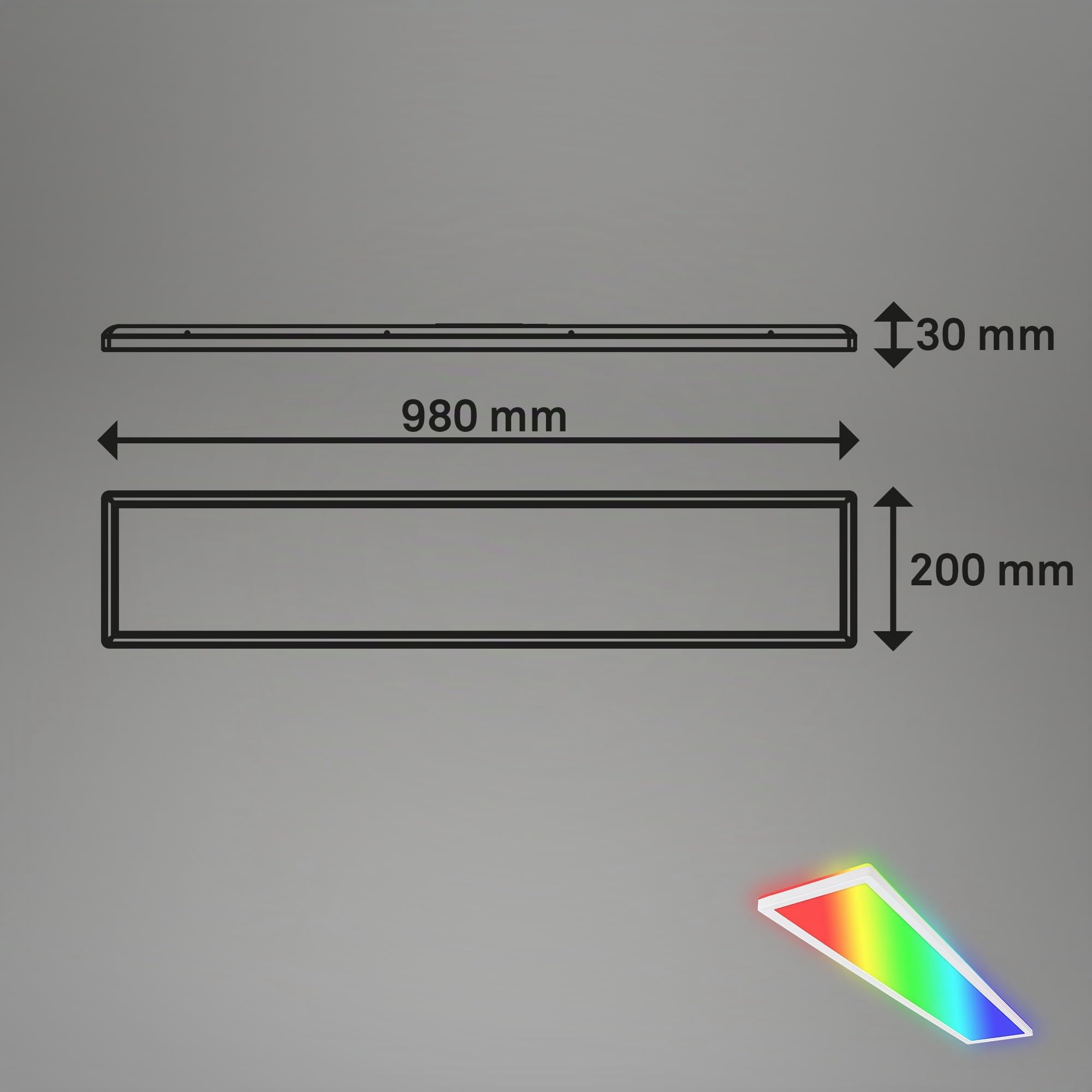 BRILONER - LED Deckenleuchte 98cm Mit Indirektem Licht, RGB+W Farbige Lichtfarben, Fernbedienung, Wohnzimmerlampe, Panel, Küchenlampe, 98x20x3 cm, Weiß