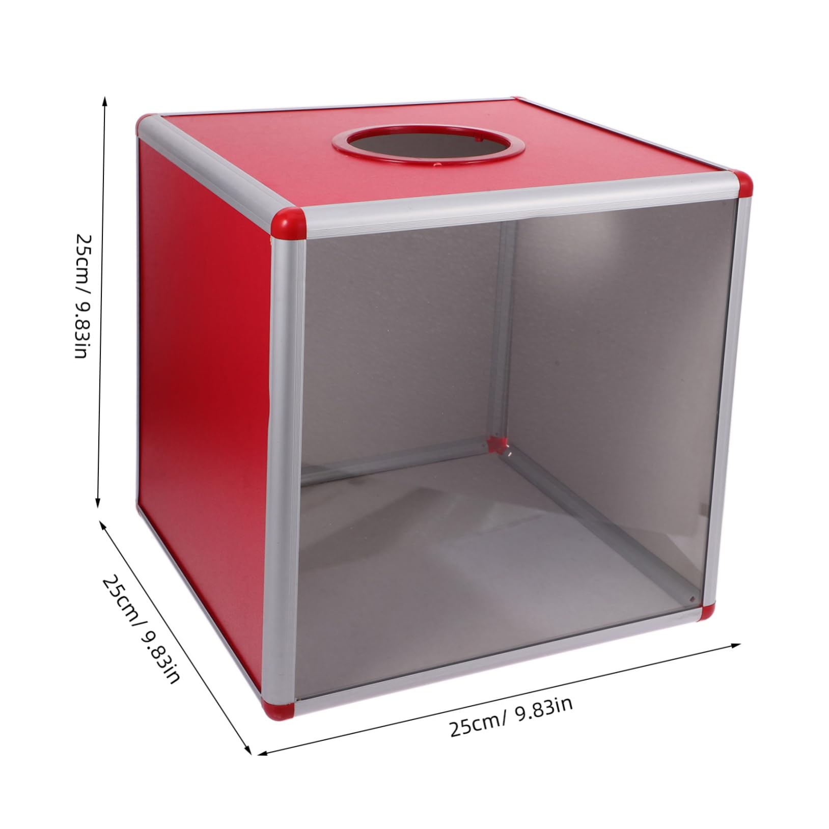 MAGICLULU Sleek Red Raffle Prize Box for Parties Fundraisers Interactive Voting Donation Box
