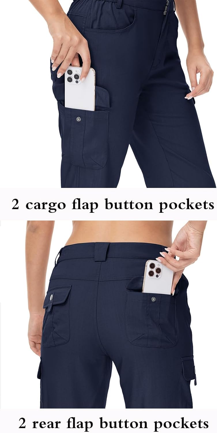 YSENTO Womens Cargo Hiking Pants with Pockets Lightweight Stretch Quick Dry Camping Travel Pants Roll Up - Image 7