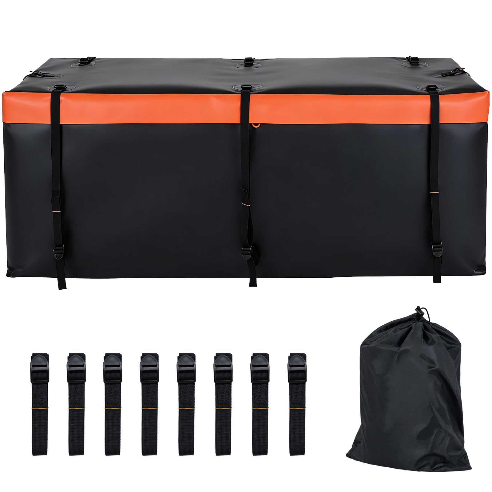 SOARS Coffre de Toit, Coffre Attelage de Remorque, Coffre Arrière Voiture en PVC Étanche avec 6/8/8 Sangles Renforcées, Sac pour Véhicules, SUV, Camion, Voyage Camping (550L| 148 x 61 x 61 cm)