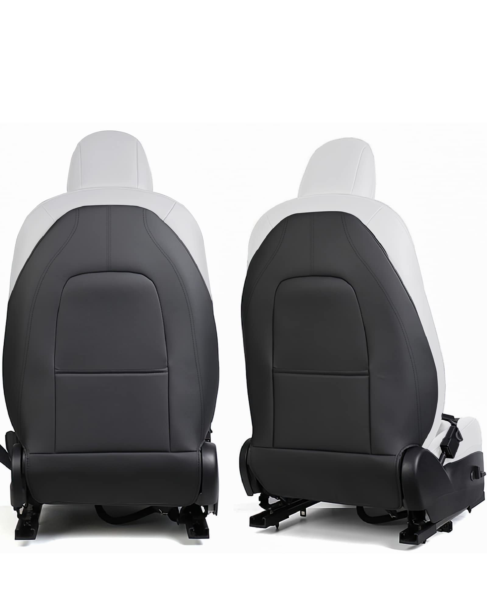 Photo 1 of Tesla Model 3 Model Y Leather Seat Back Kick Protectors Kick Mats Black Set of 2 Kick Mats Back Seat Protector Tesla Model 3 Y Accessories