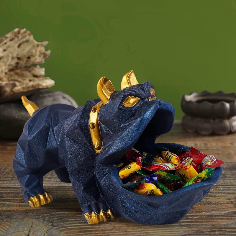 Figurines animal bouledogue pour les étagères de maison et vide-poche décoratif