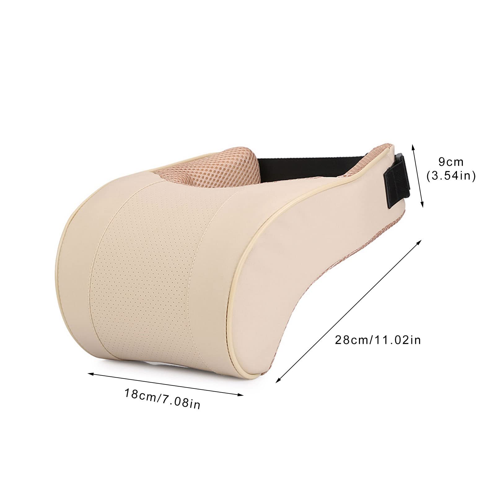 Cuscino di Supporto per Il Collo dell'auto, Cuscino per poggiatesta per la Guida, Cinturino Regolabile in Pelle PU Supporto per poggiatesta cervicale Automatico Morbido, Cuscino per seggiolino Auto