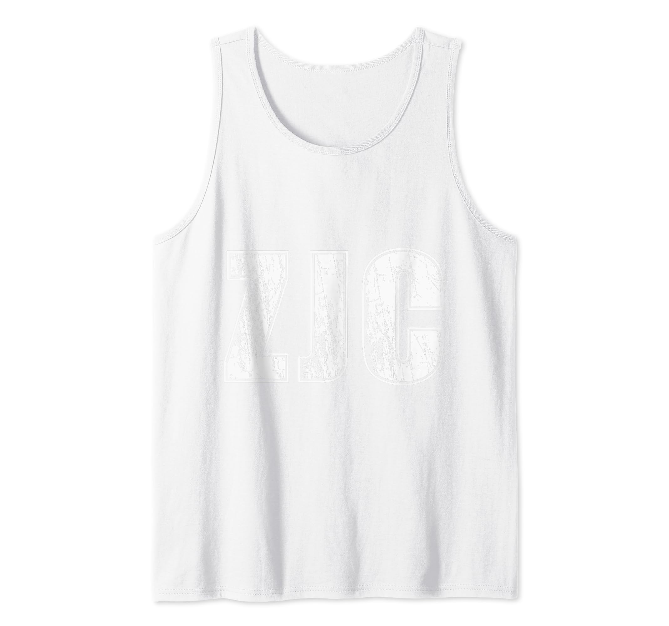 ZJC Initials Distressed Lettering Trending Trendy Tank Top
