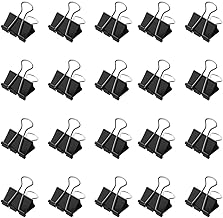 Double Clips Large 32mm 100pcs Black Paper Clips Metal Document Organizer for Paperwork Office Home Commercial Stationery Bulk Pack Black