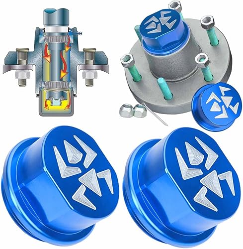Miniatura 7 de Canitu Tapón de repuesto para buje de remolque azul, 2 unidades, con juntas tóricas de 2 516 pulgadas, diámetro de rosca exterior para eje Dexter,