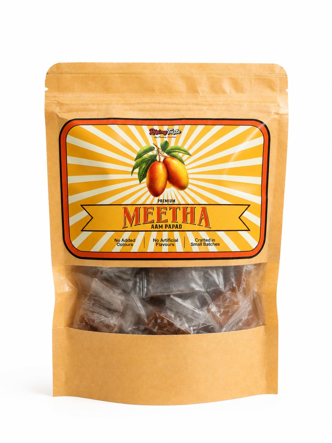 Rising Taste Premium Meetha Aam Papad, 250g | Traditional Indian Mango Fruit Leather | Sweet & Tangy Aam Papad Candy Authentic Mango Sweet-image-45