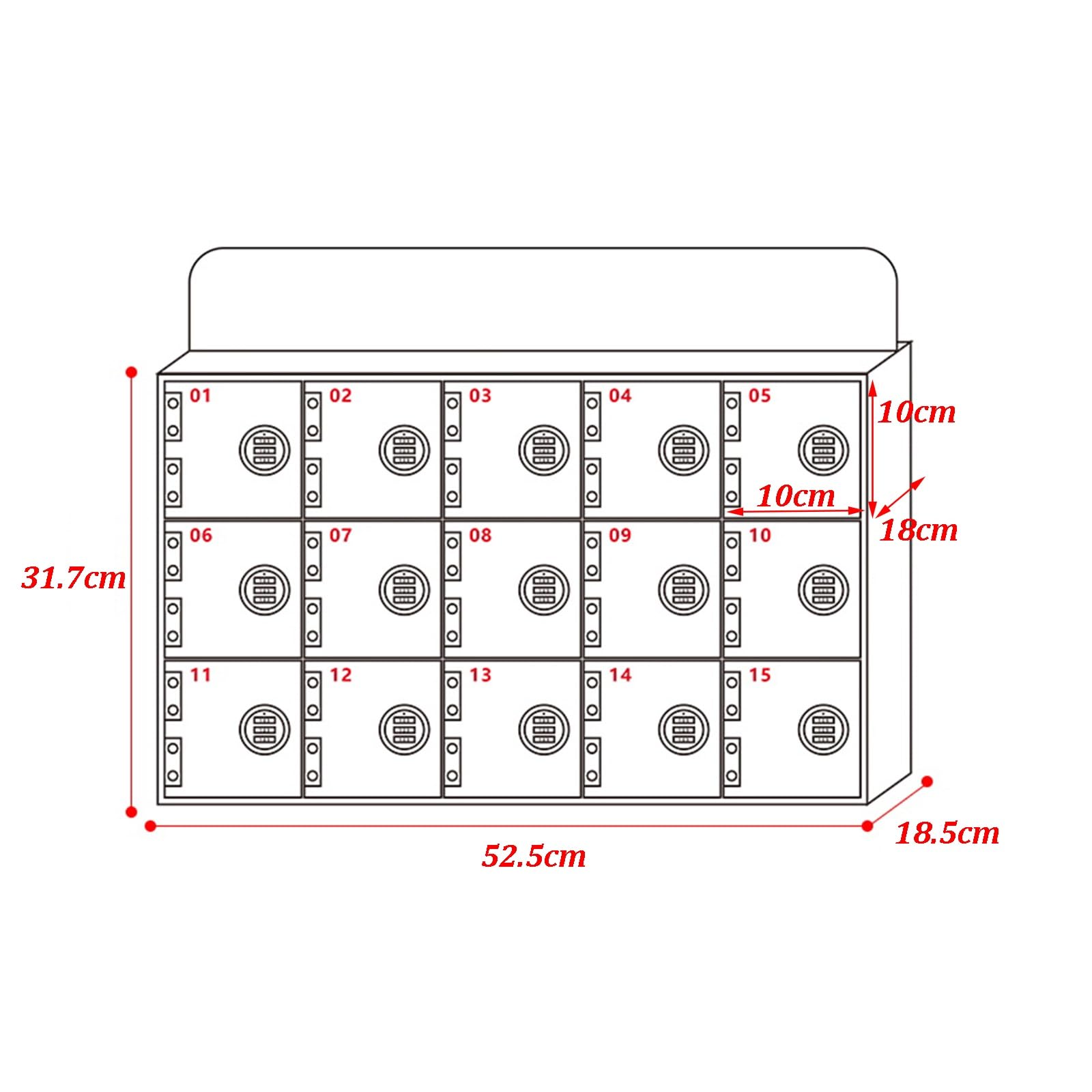Armadietto per cellulari con 24/36/48/36 Scomparti, Organizer per cellulari in Lega di Alluminio, Scatola Porta cellulari per Azienda e Ristorante, 24