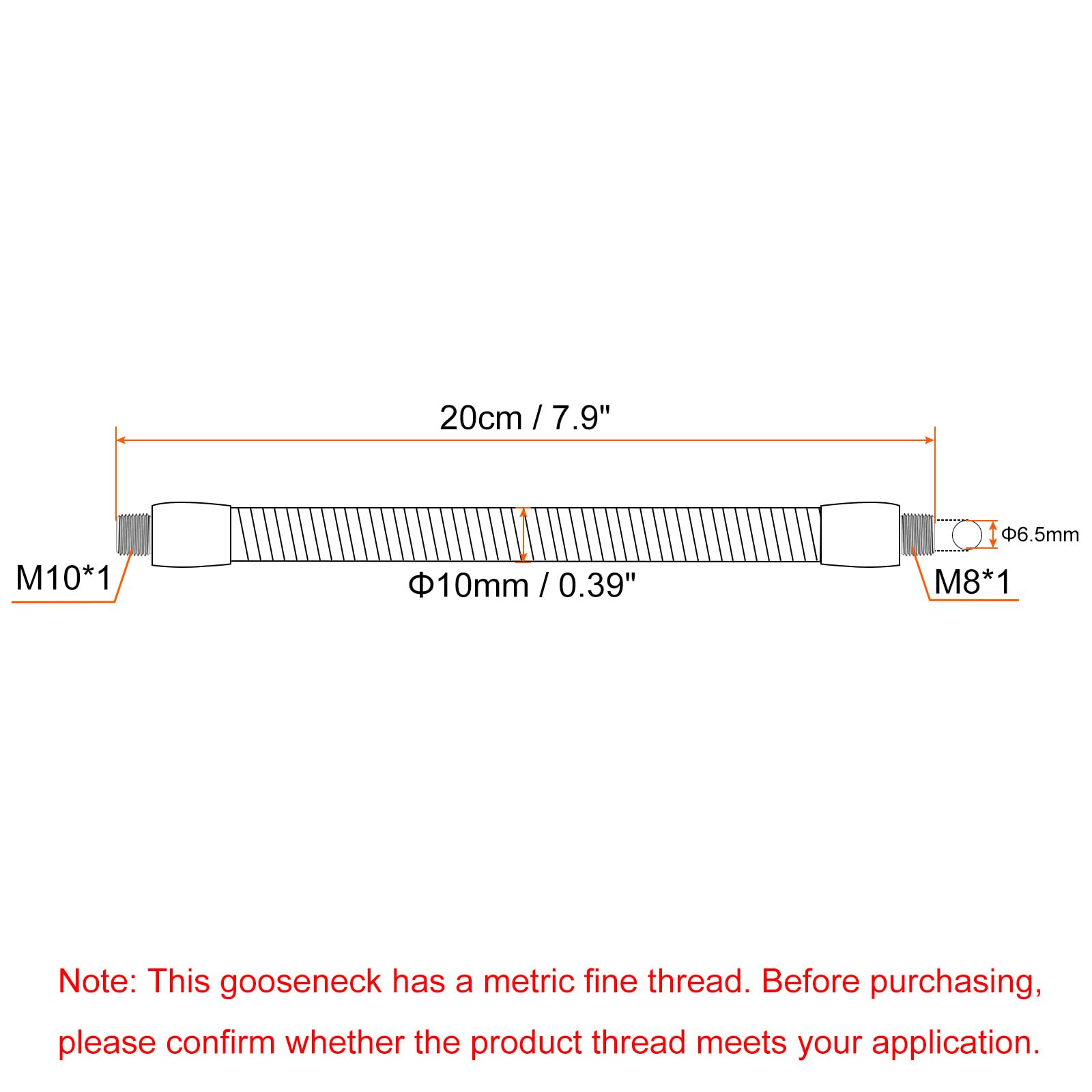 PATIKIL 7.9" Universal Gooseneck Hose - Image 2