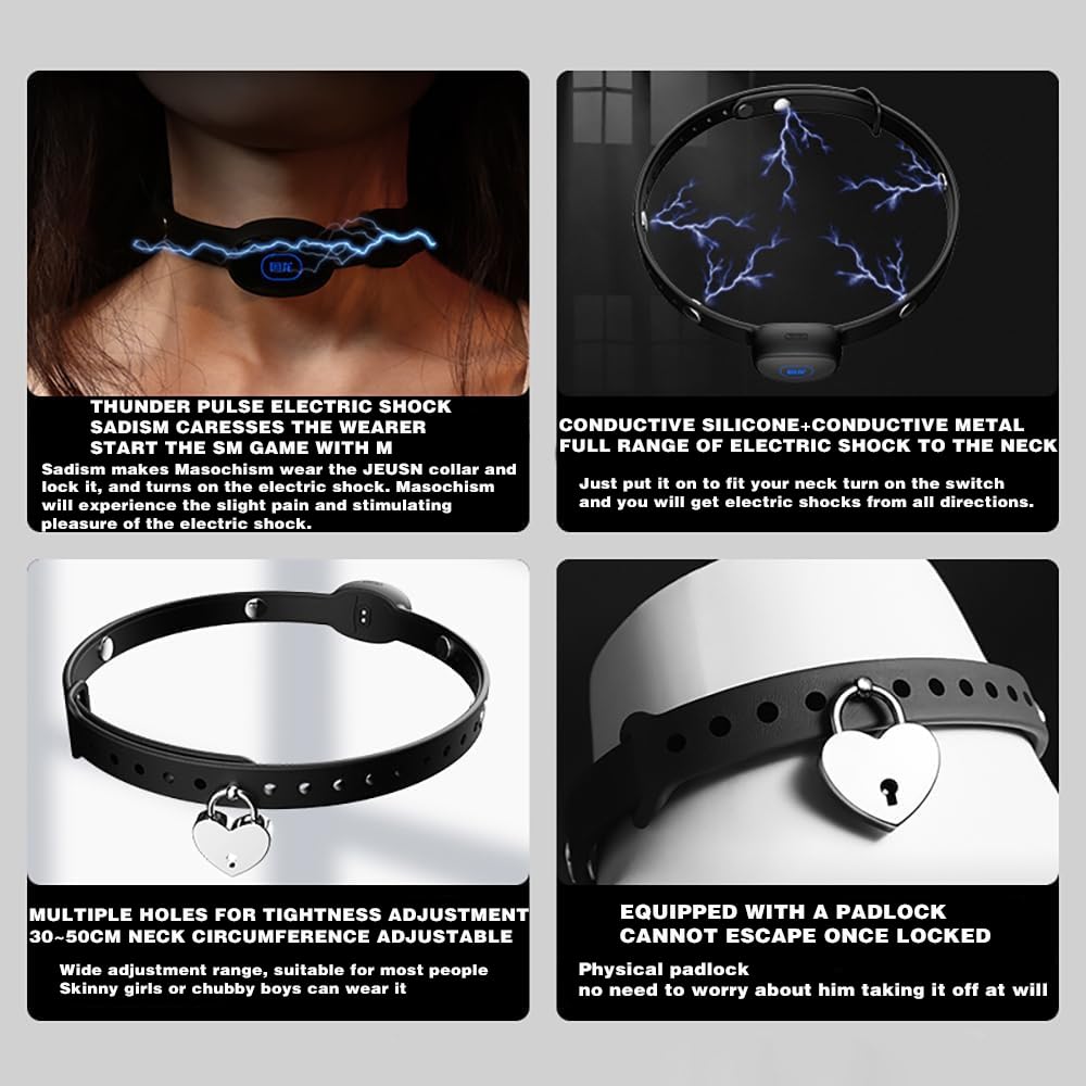 Amazon.com: BDSM Electric Shock Collar Slave Sex Toy, APP Remote Control  Electrical Stimulation SM Bondage Neck Collar Adult Games Sex Toys for Men  Women Couples Adjustable Restraints Choker Lock Collars : Health
