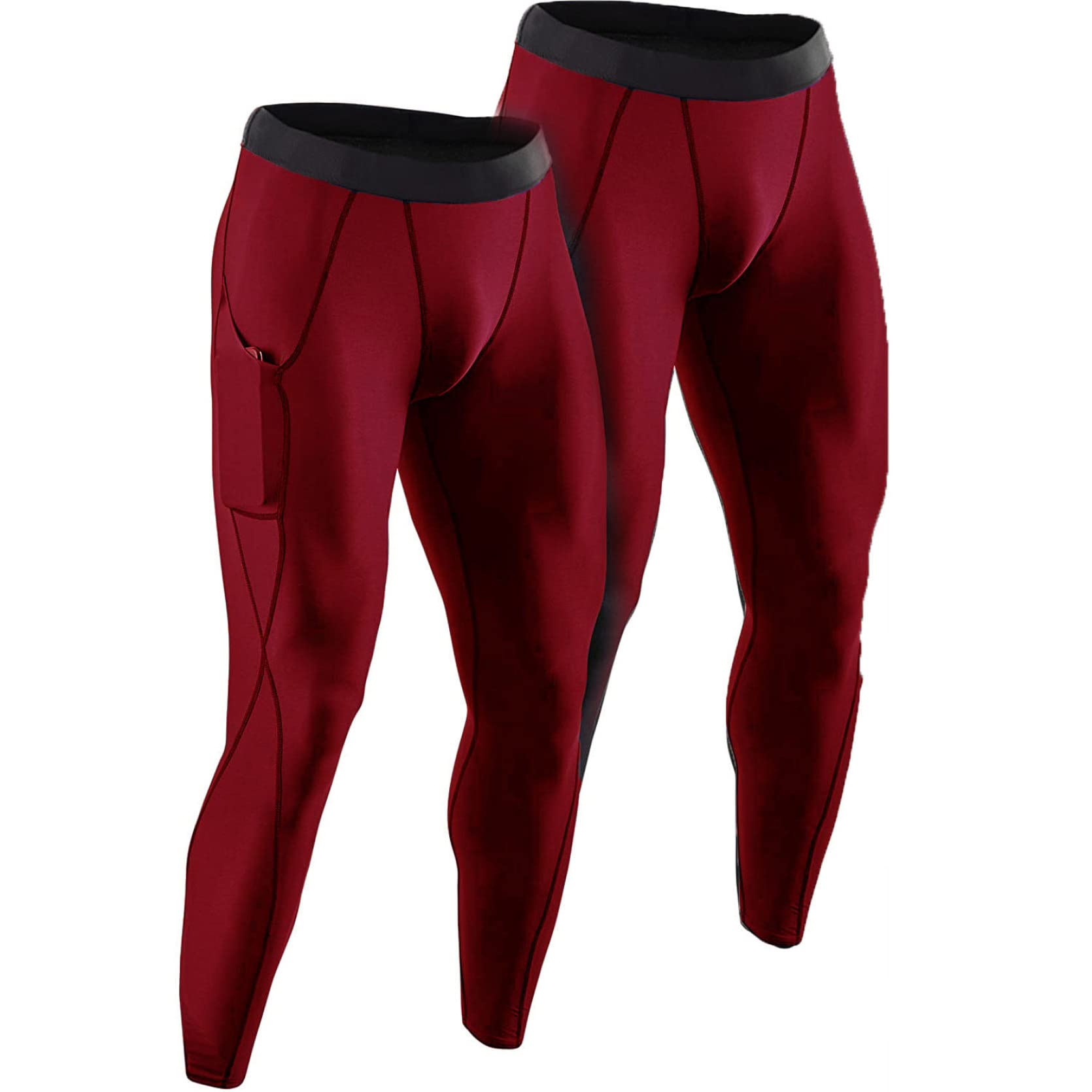 HLTYGWX Męskie sportowe spodnie modelujące obcisłe, oddychające body, legginsy wyszczuplające uda z kieszeniami do biegania