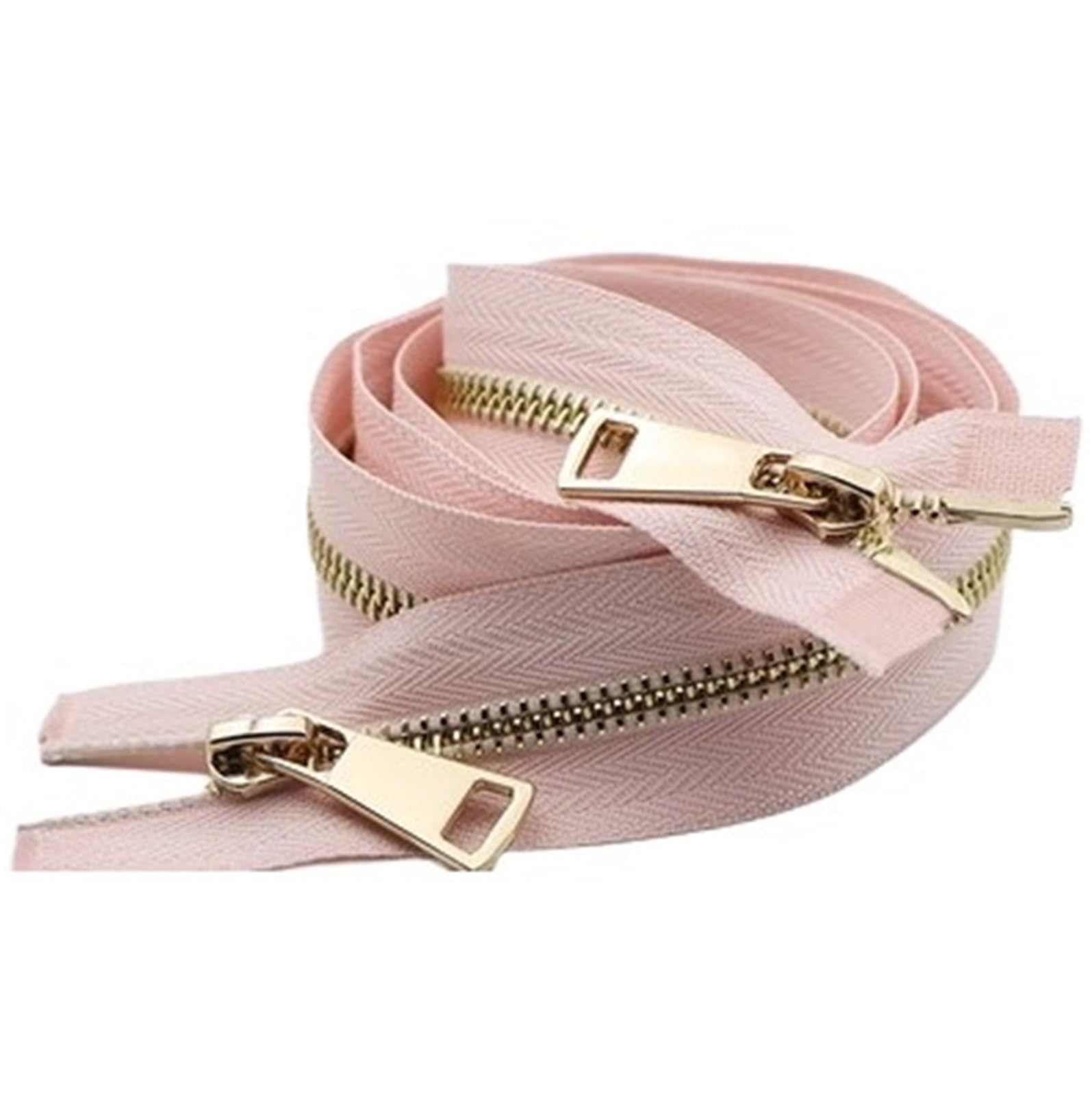 Two Way Separating Zipper, Two Way Separating Zipper Size 5 Multicolor 80cm Metal Gold Teeth Double Sliders(Pink)