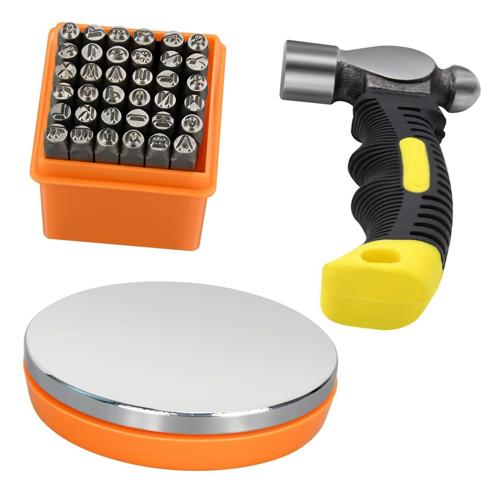 Robusto set strumenti per stampaggio metallo per la creazione gioielli con impugnatura ergonomica e custodia Punzoni in metallo resistenza