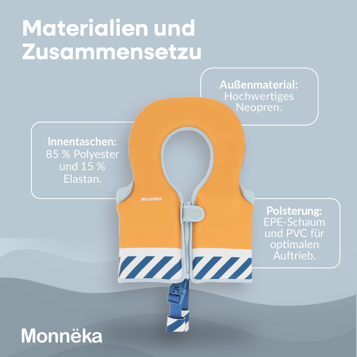 Schwimmweste Kinder aus Neopren | Schwimmhilfe zum Schwimmen Lernen, Verstellbarer Auftrieb, weich & sicher, für Kleinkinder ab 1 Jahr