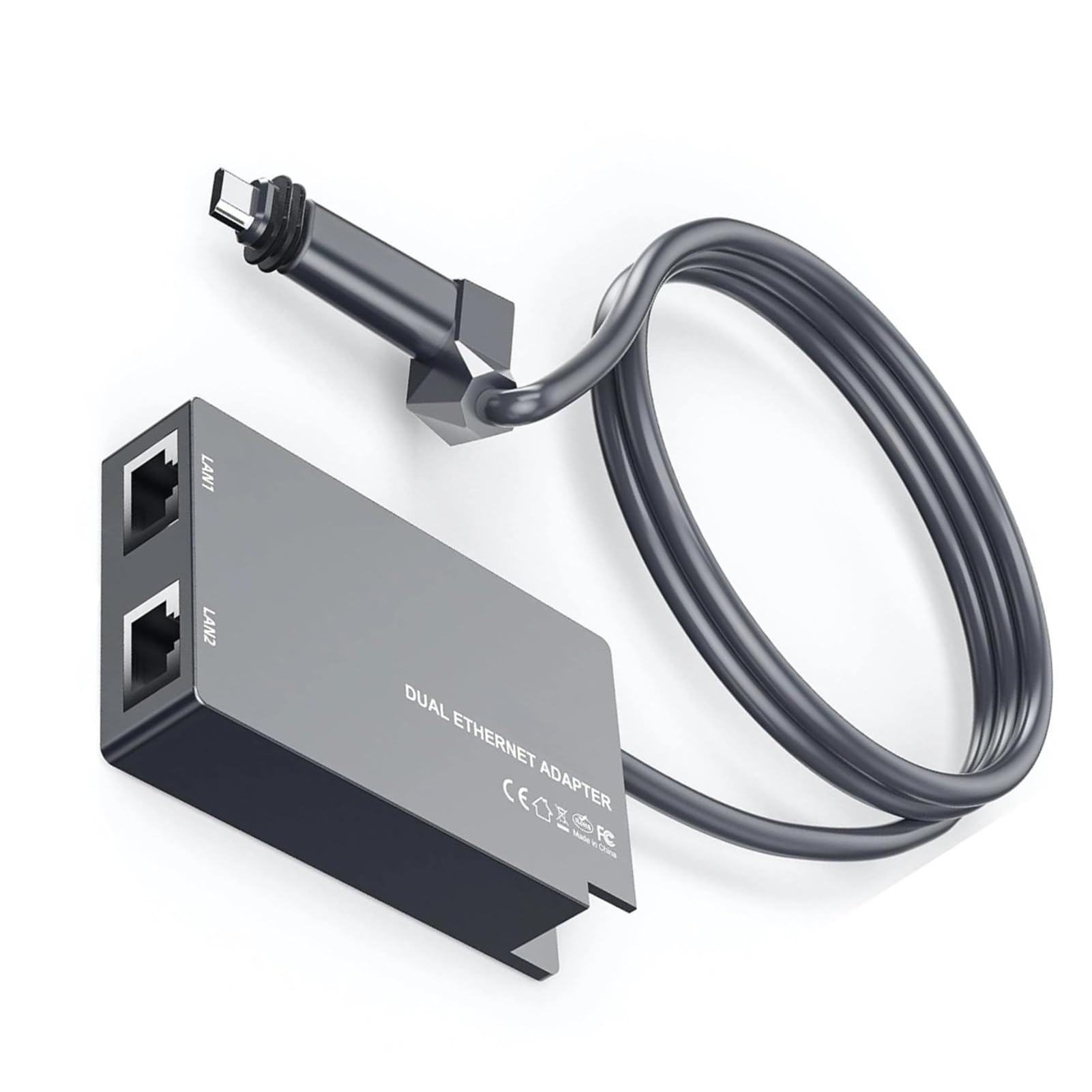 2-portowy Adapter Ethernet Gigabitowy Rozdzielacz LAN RJ45 z konfiguracją Plug & Play dla Routera i Połączenia Antenowego z Systemem Satelitarnym Gen 2 V2