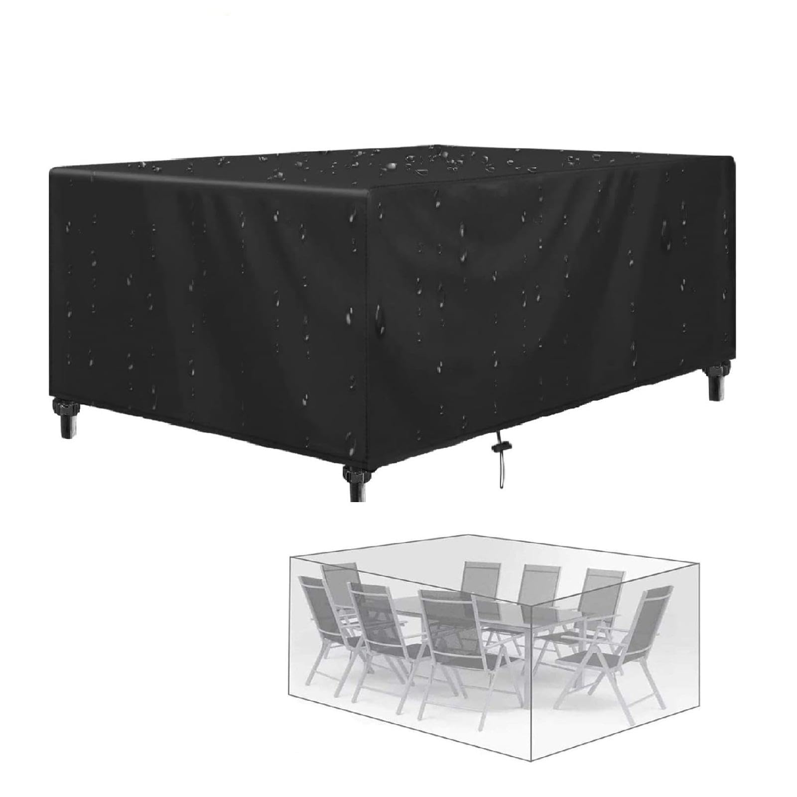 Gartenmöbel Abdeckung Wasserdicht 175x175x75cm Schutzhülle Gartenmöbel Winterfest Tischabdeckung Outdoor Wetterfest 600d Oxford Abdeckplane Schutzhülle Für Gartenmöbel Balkonmöbel Rattan Gartenmöbel