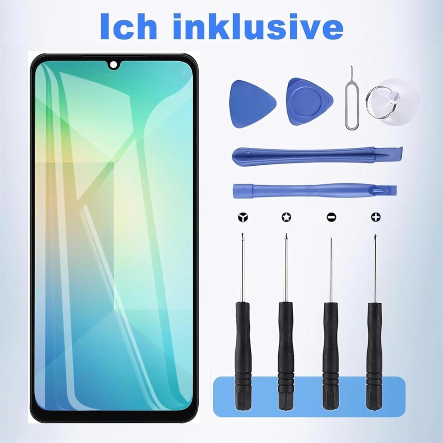 ZOETEC Bildschirmersatz für Samsung Galaxy A16 4G SM-A165F, A165M, LCD-Display, Touchscreen, Digitizer, komplette Montage mit Rahmen, Reparaturwerkzeug-Set