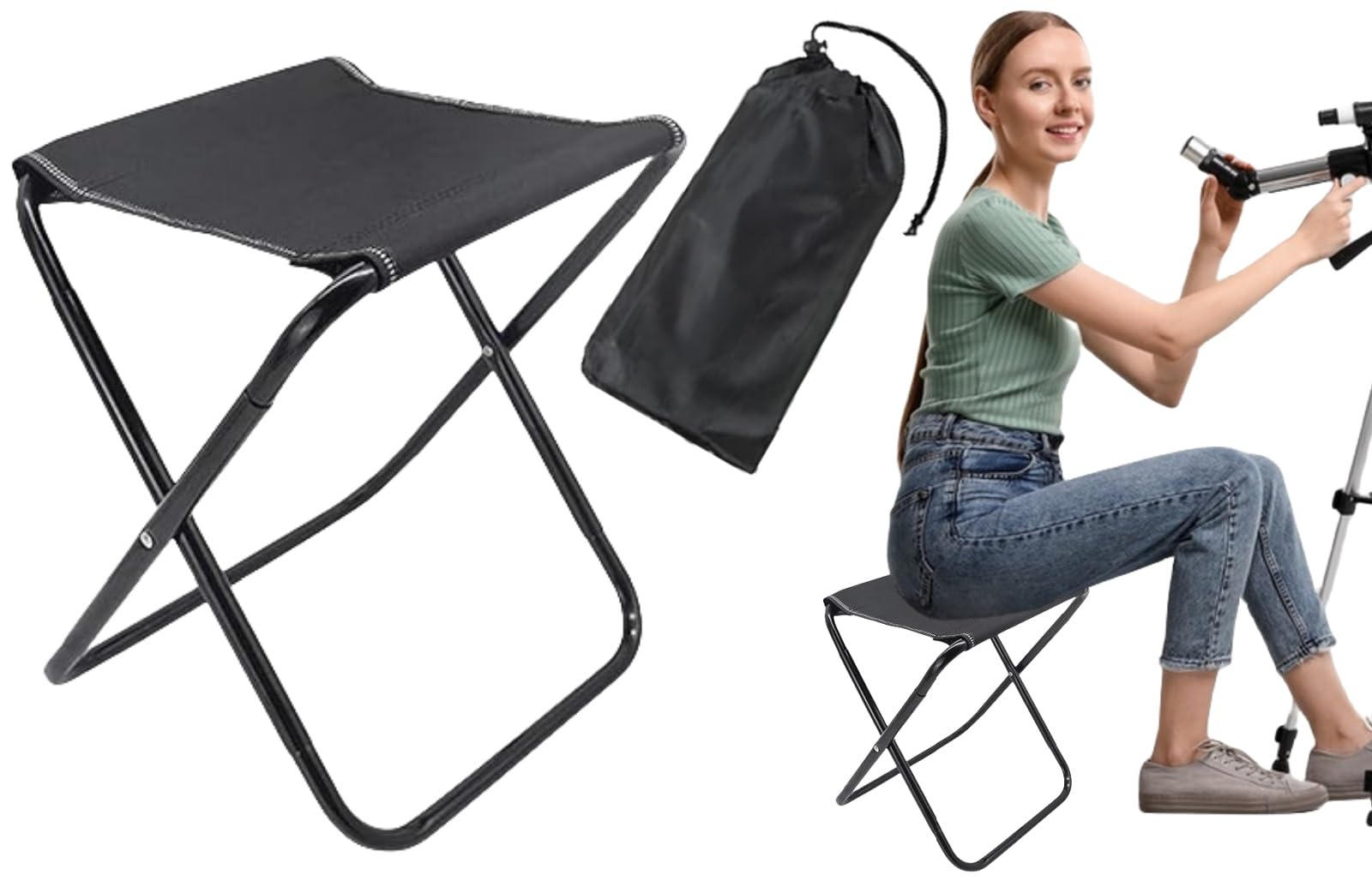 Taburete Plegable para Camping,Taburete Plegable para Exterior,Sillas Plegables Pesca,Mini Plegable Portátil Silla,Pequeño Taburete Plegable Portátil,para Playas,Excursiones,Caza,Golf,Senderismo