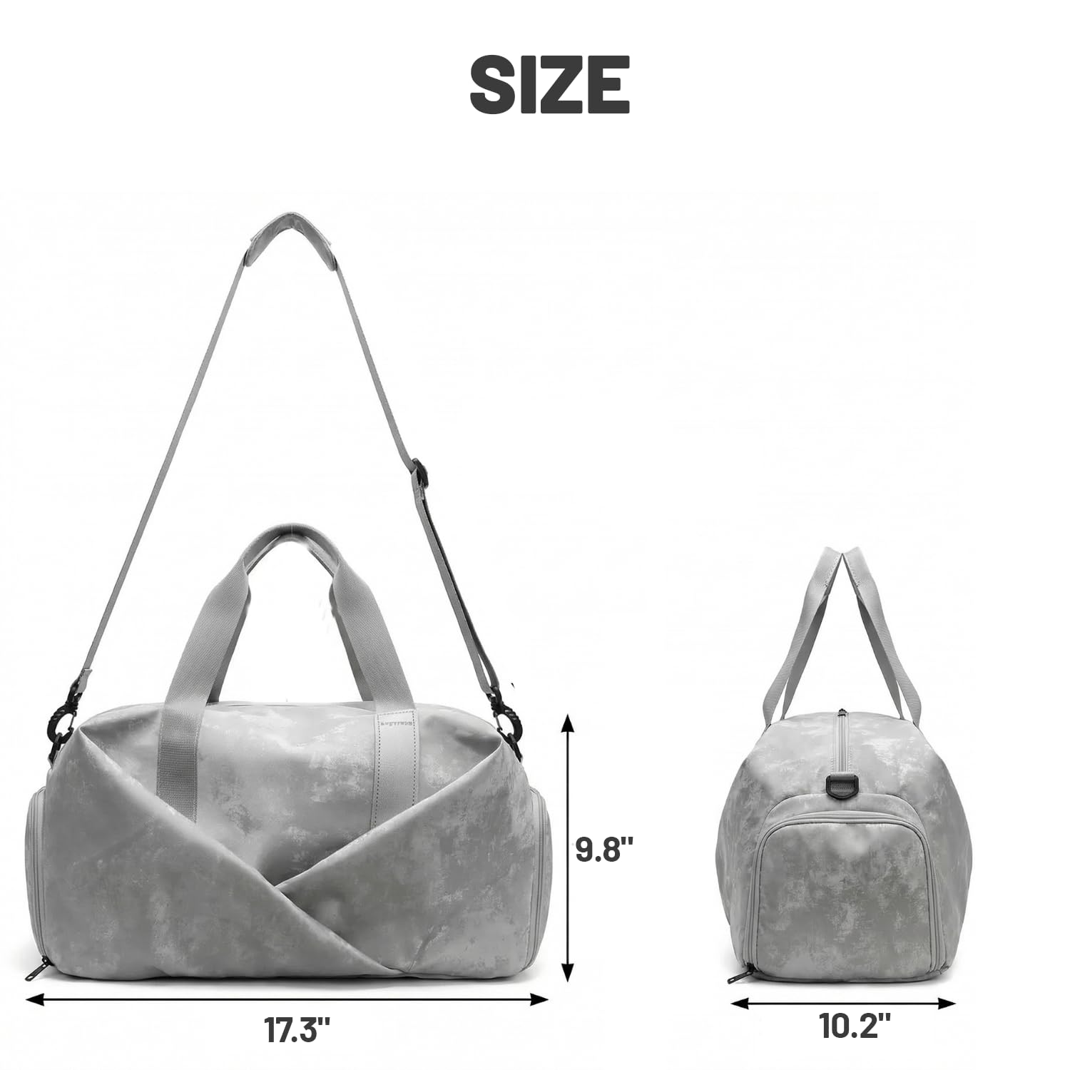 17" Gym Duffel Bag for Women – Travel, Yoga & Overnight Weekender Bag with Wet Pocket & Shoe Compartment, Portable Sports Bag - 5