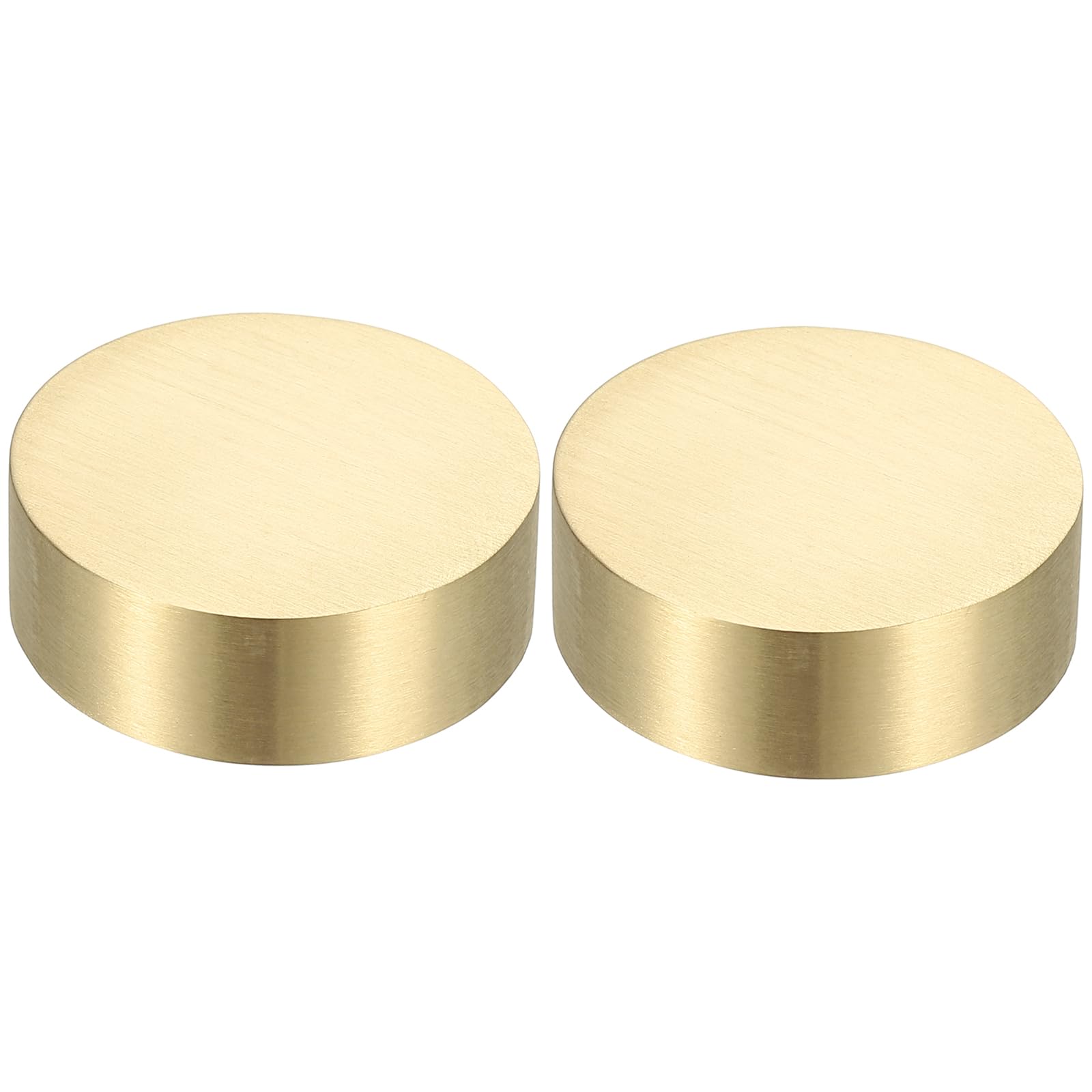 PATIKIL 2 Pcs Chinese Calligraphy Paper Weight, 40mm Round Brass Paperweight Holding Paper Flat for Painting Writing Ink Drawing Desktop Home Office Decoration, Gold Tone