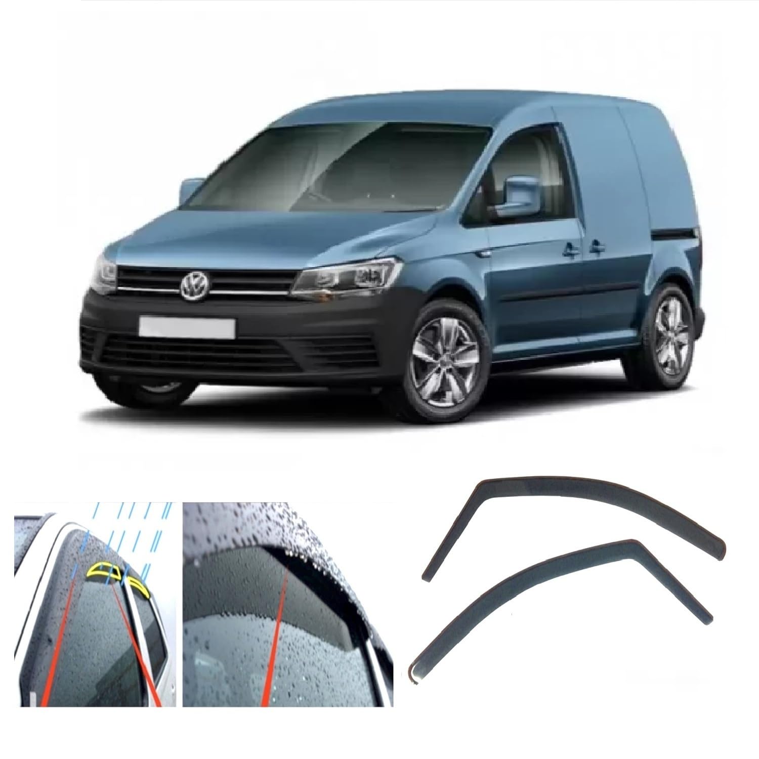 2x Deflettori D'Aria Compatibile con Caddy 2003
