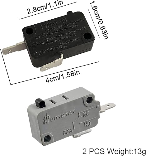 Miniatura 2 de KW3A Microwave Oven Door Interlock Switch 16A 125VAC250VAC Microwave Oven Replacement Part Door Switch (1 Normally Open + 1 Normally Closed)