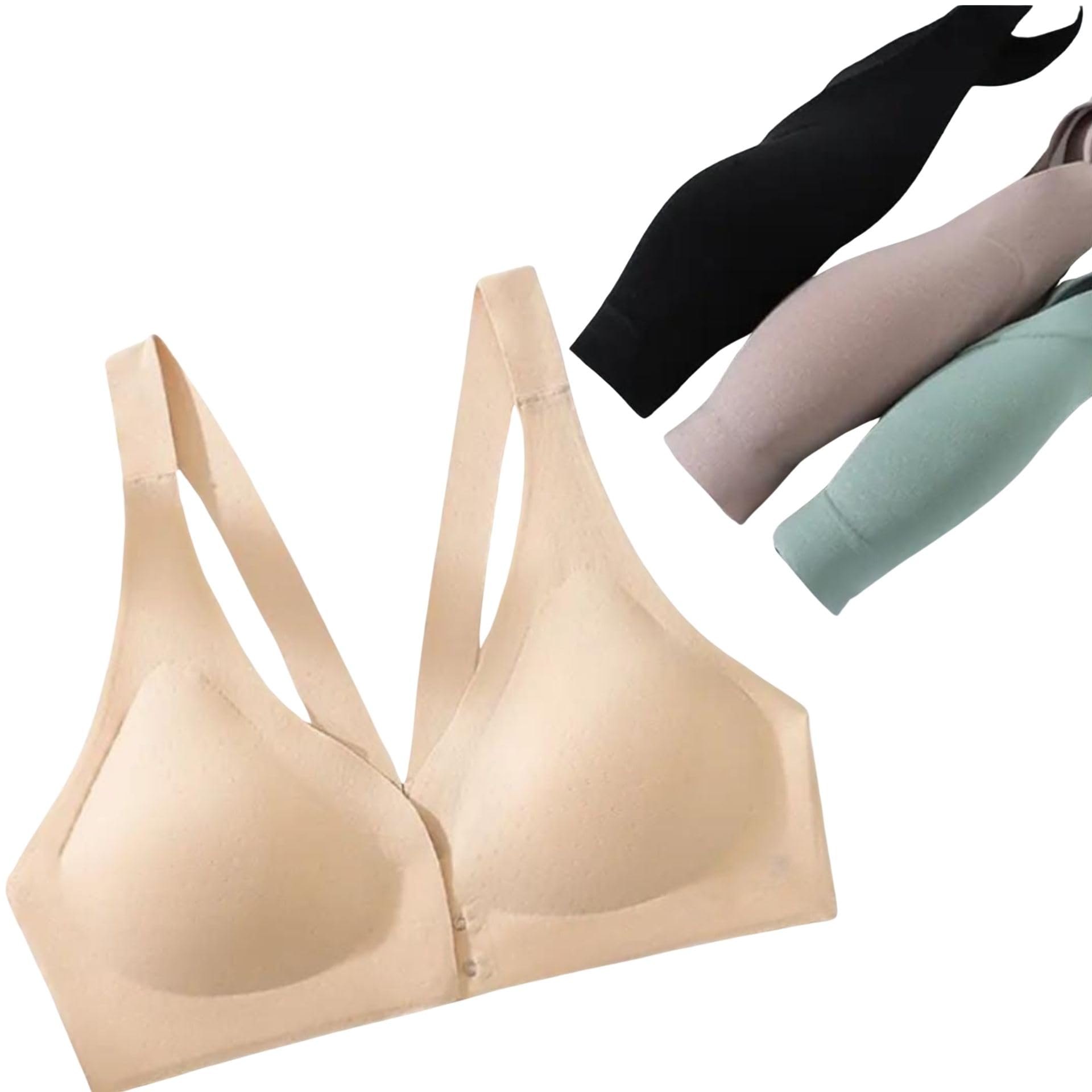 Women’s Front Open Nursing Bra | Seamless Padded Wireless Maternity Bra with Cross Back Straps | Comfortable Breastfeeding Bra, Assorted Colours-image-28