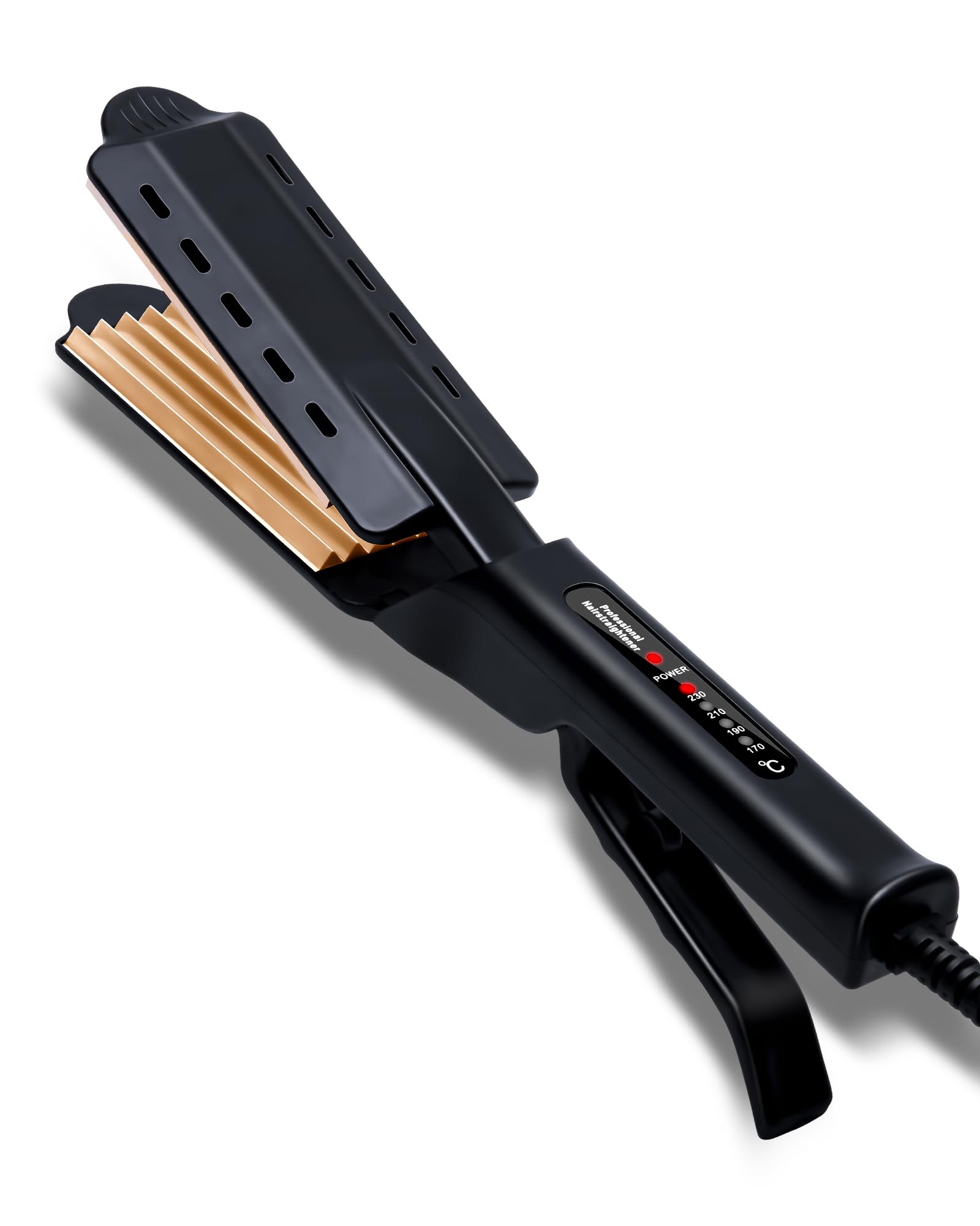 Hair Crimpers for Fluffy Hairstyle Crimpers Hair with Anti Static Ceramic Hair Crimper Adjustable Temperature, Dual Voltage, Hair Crimpers for Women Girls (Corn Krimping)