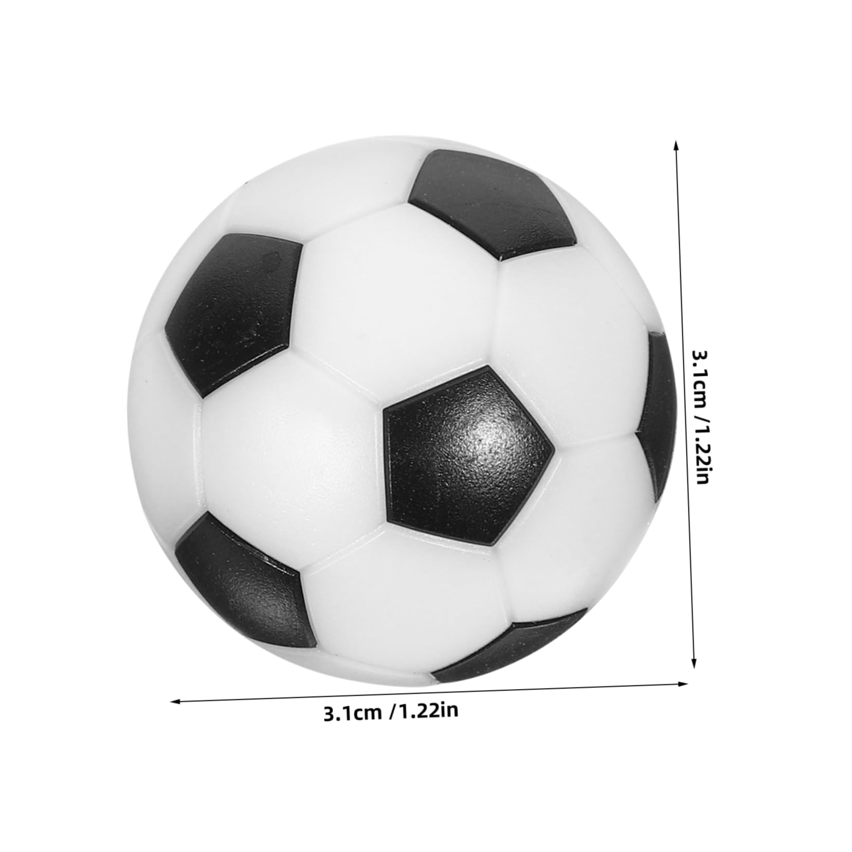 WHAMVOX 12Pcs Mini Football Balls for Tabletop Soccer Game Replacement Balls Black Design for Adults for Table