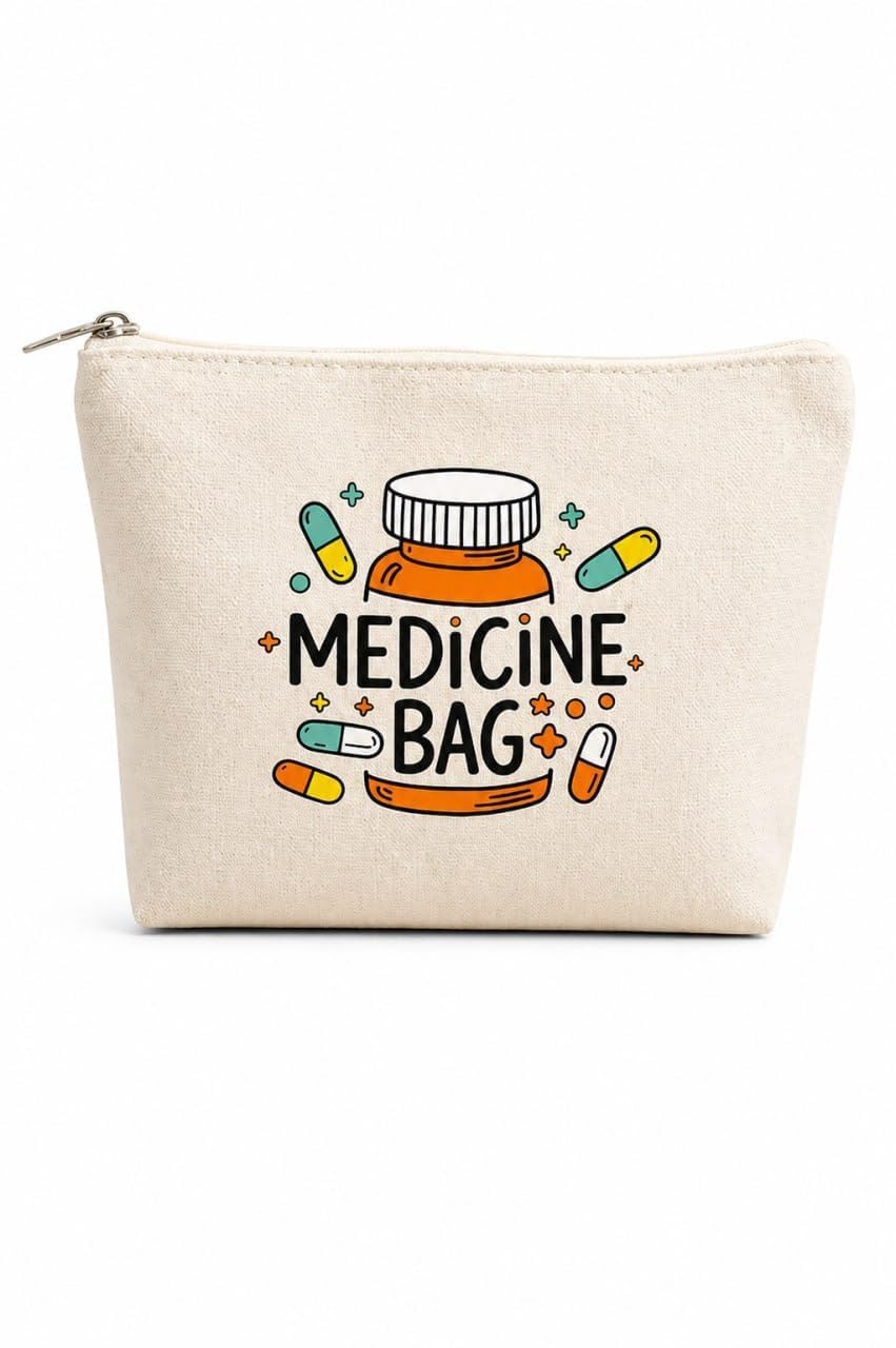 Canvas First Aid Kit Pouch | Printed Medicine Storage Zipper Bag | Portable & Spacious Emergency Kit Organizer Pouch | Perfect for Hiking, Travel, Camping, Home (Pack of 1)-image-48