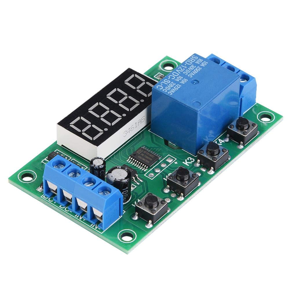 Timer Relay, YYC-2S Modulo di controllo automatico Interruttore di plastica regolabile Display a LED per elettrovalvola, pompa acqua, motore, cinghia leggera, ecc(12V)