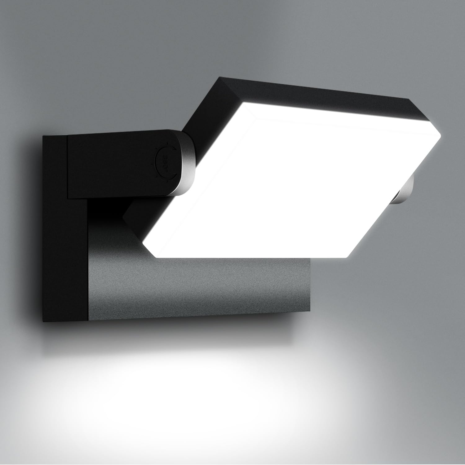 ledmo 60W Applique da Parete Esterno/Interno 360° Lampade da Esterno Regolabile Applique Esterno per Terrazza Corridoio Giardini, Nero, 126 LEDs, 5000 Lumen, Bianco Freddo 6000K, IP65