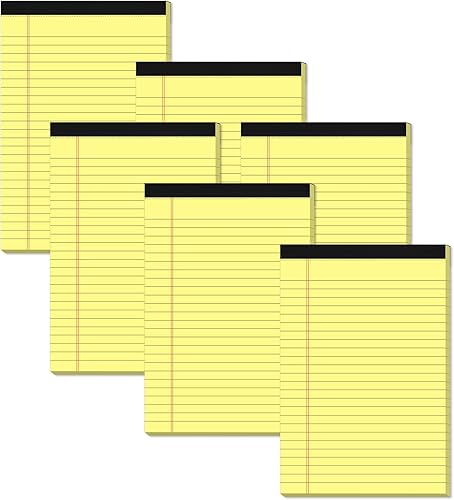 Miniatura 10 de Bloc legal pequeño de 5 x 8 pulgadas, color amarillo, paquete de 10 bloc de notas pequeñas de 5 x 8 pulgadas, bloc de notas amarillas con rayas