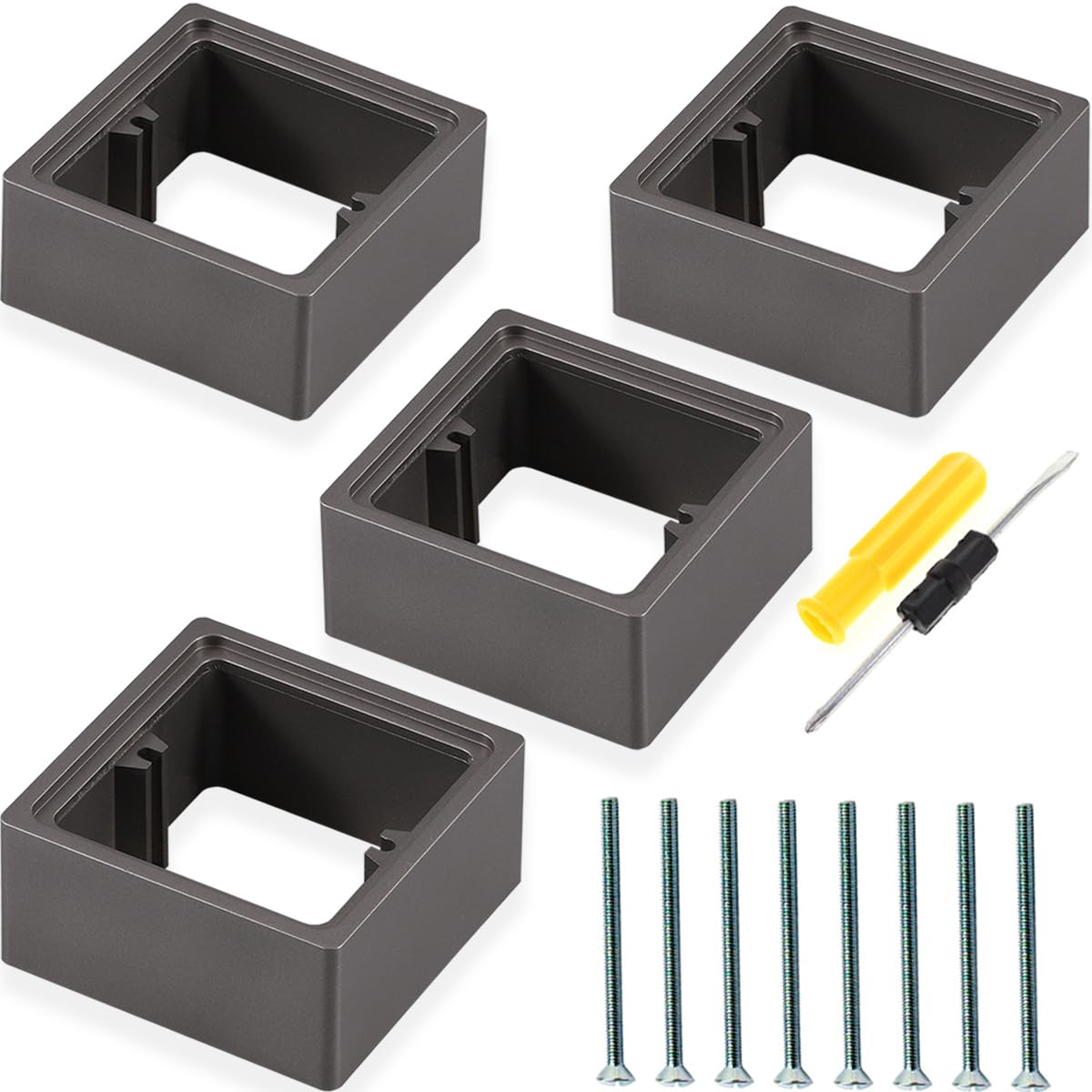 Entretoise pour boîtier électrique carré gris 40mm lot de 4 pièces