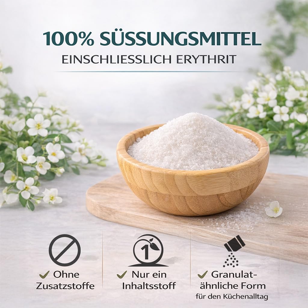 GiDeli Erythrit 20 kg - Kalorienfreier Kristallzucker-Lebensmittelersatz als vegane & zahnfreundliche Zuckeralternative