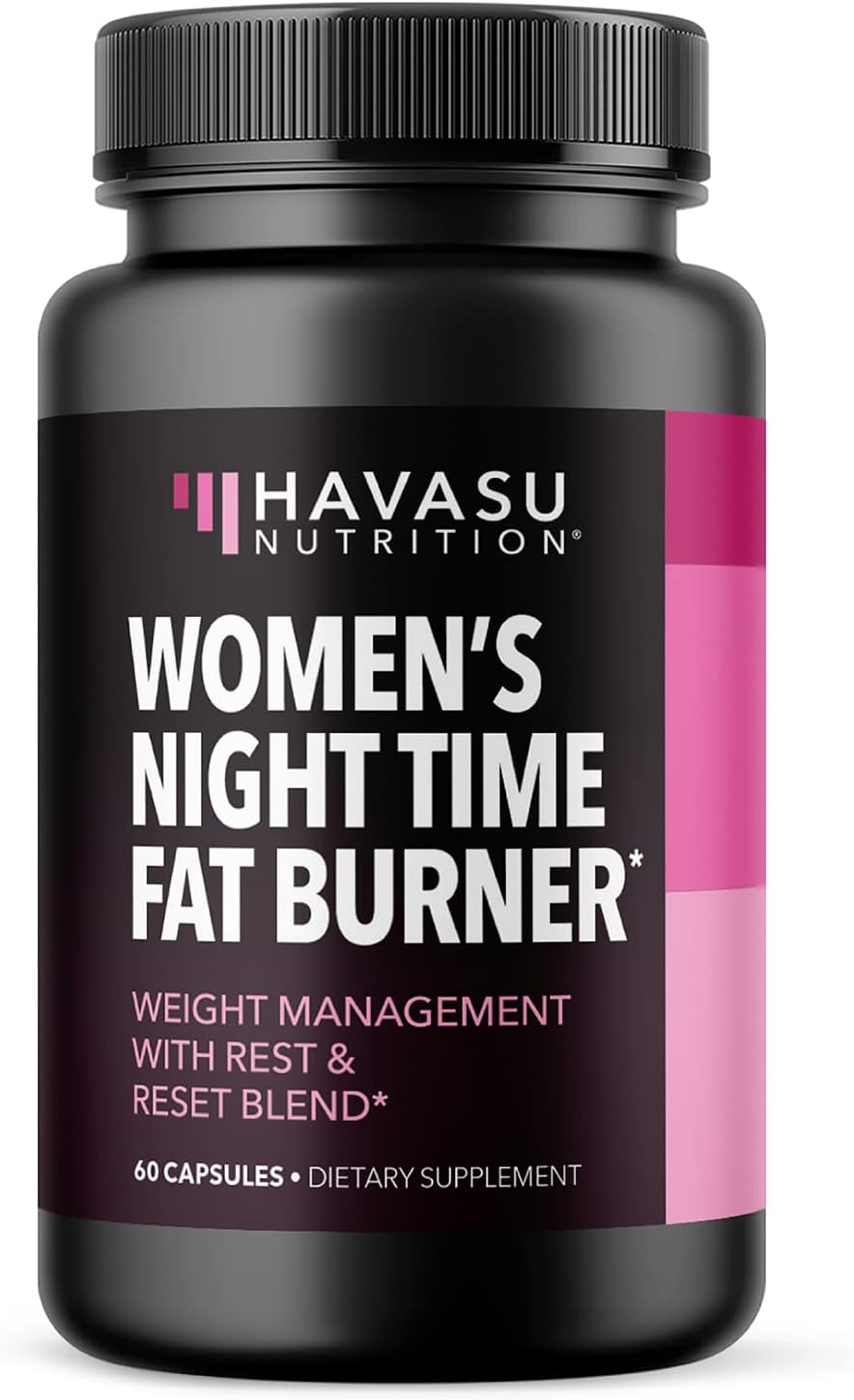 Night Time Fat Burner for Women - Appetite Suppressant for Weight Loss - 60 Count - Herbal Metabolism Booster with Melatonin for Sleep Support - Vegan, Non-GMO Capsules - 2 Month Supply
