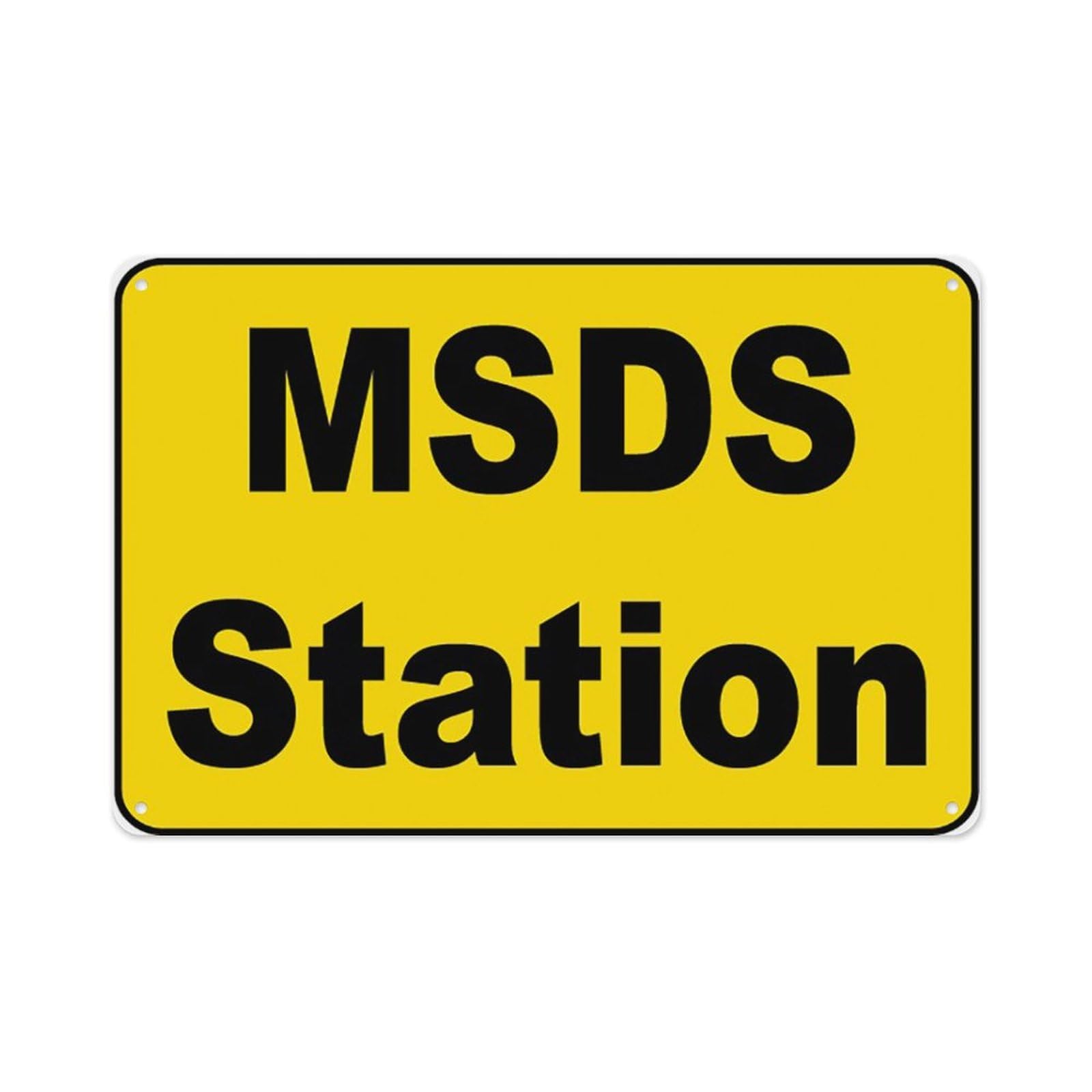 Peiyeety A08 Msds Station Sign Aluminum Tin Warning Signs For Home Outdoor Garden 12X16 Inches