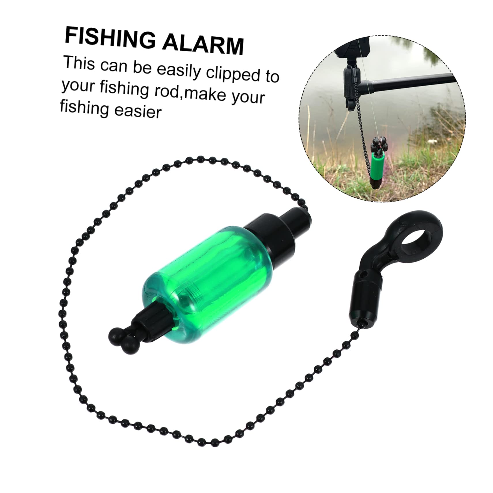 KESYOO Fishing Alarm LED Swingers Fishing Tackle Bite Lure Trout Tool Fishing Rod Alarm Ring Alarm Angling Alarm Fishing Assisting Supplies Fishing Indicator Alarm Iron Coated Green