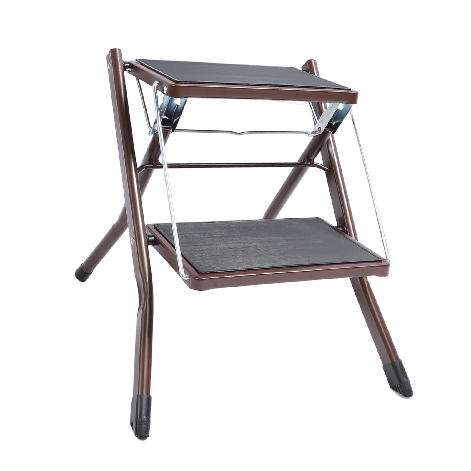 lyrlody Escalera de 2 Escalones Taburete Plegable con Pedal Ancho Antideslizante Capacidad de 264.6 LB Placa de Hierro con Pintura Brillante para Cocina, Baño, Gabinete, de Zapatos para Adultos