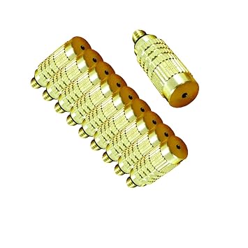 Khanjan Brass 1 mm Fog Sprayer Heads Nozzle for Sanitize Mist Nozzle Sprinkler Lawn Garden Water 3/16” Threaded Fog Mist Nozzle Misting Fogging Spray Greenhouse Culling (10)