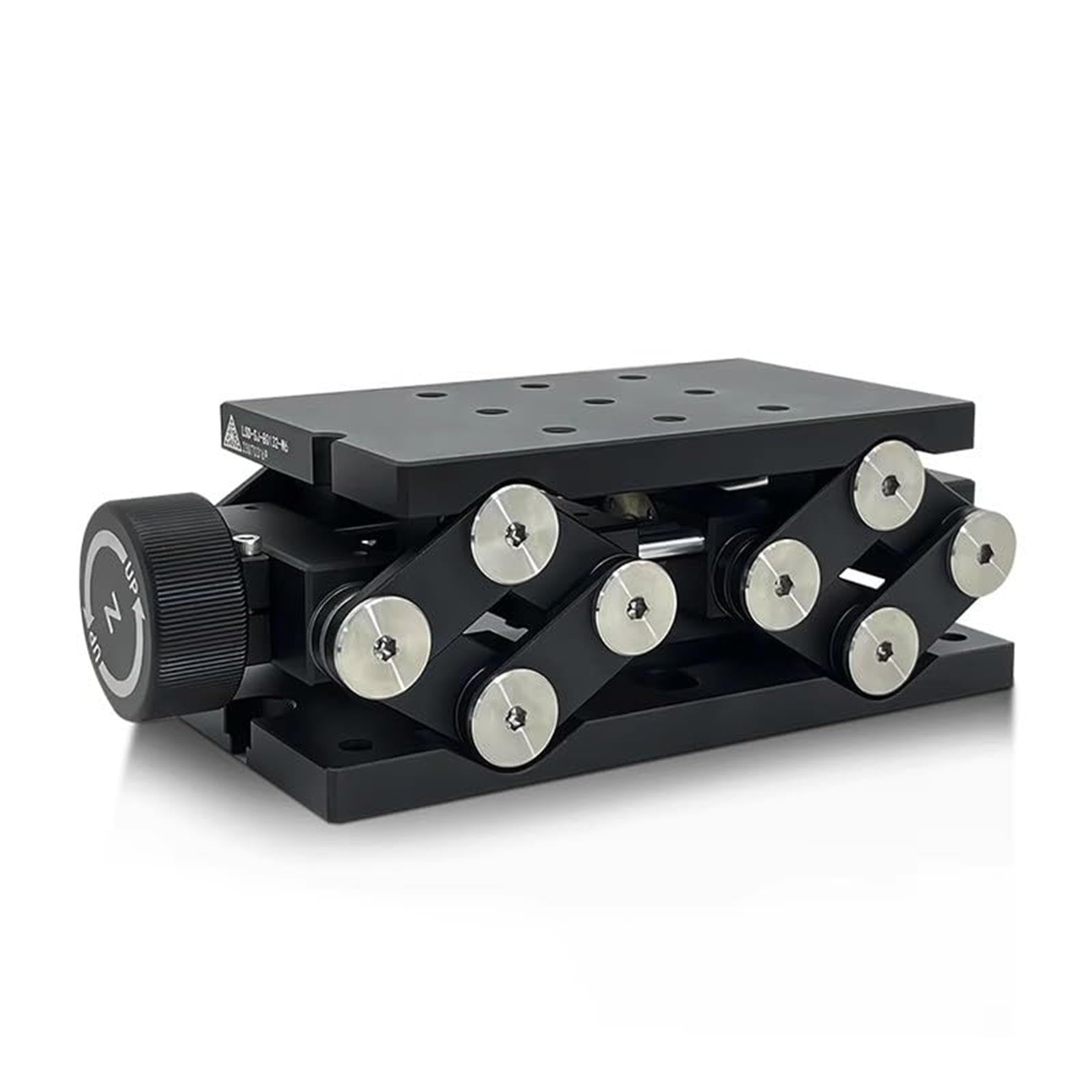 Plataforma de elevación manual, elevador deslizante de aluminio, capacidad de carga de 15 kg, elevador de tijera óptica de laboratorio para un posicionamiento preciso y fácil manejo
