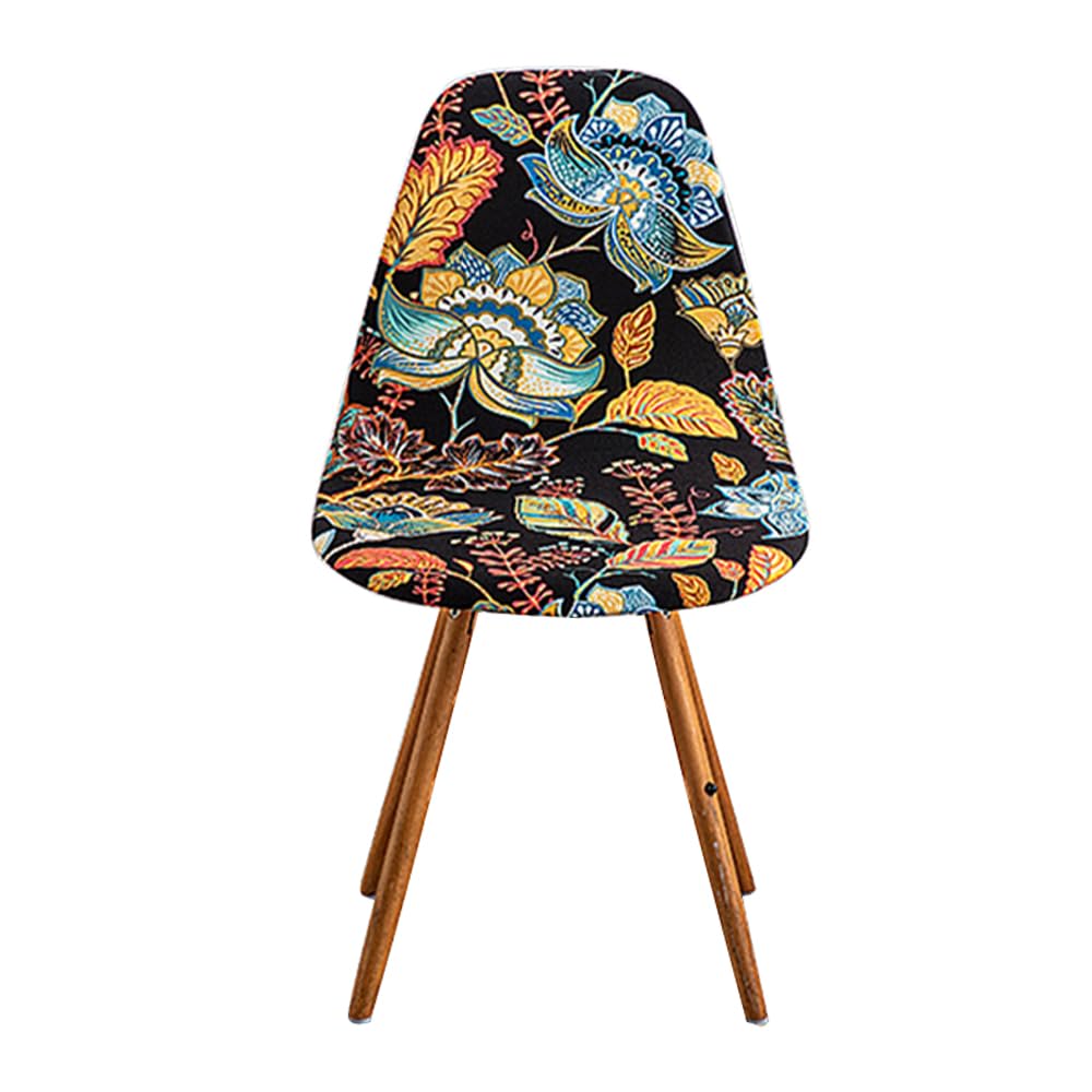 Meigeh Fundas para Sillas de Comedor Fundas para Sillas Escandinavas Cubre Silla Escandinava Fundas para Sillas de Forma Curva elásticas 4 Piezas Flores