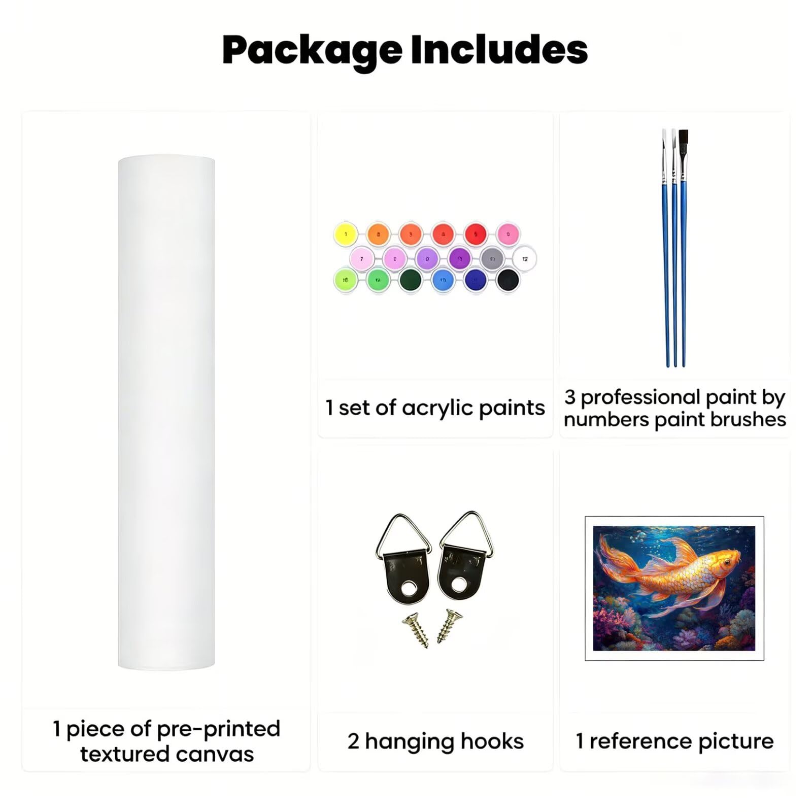 Pintar por Numeros pez Pinturas Acrilicas animal Pintura por Numeros Adultos DIY Lienzos para Pintar, Pintura Acrilica Manualidades, Decoración para Hogar, Regalos Cumpleaños, 90x120cm Sin Marco q-930