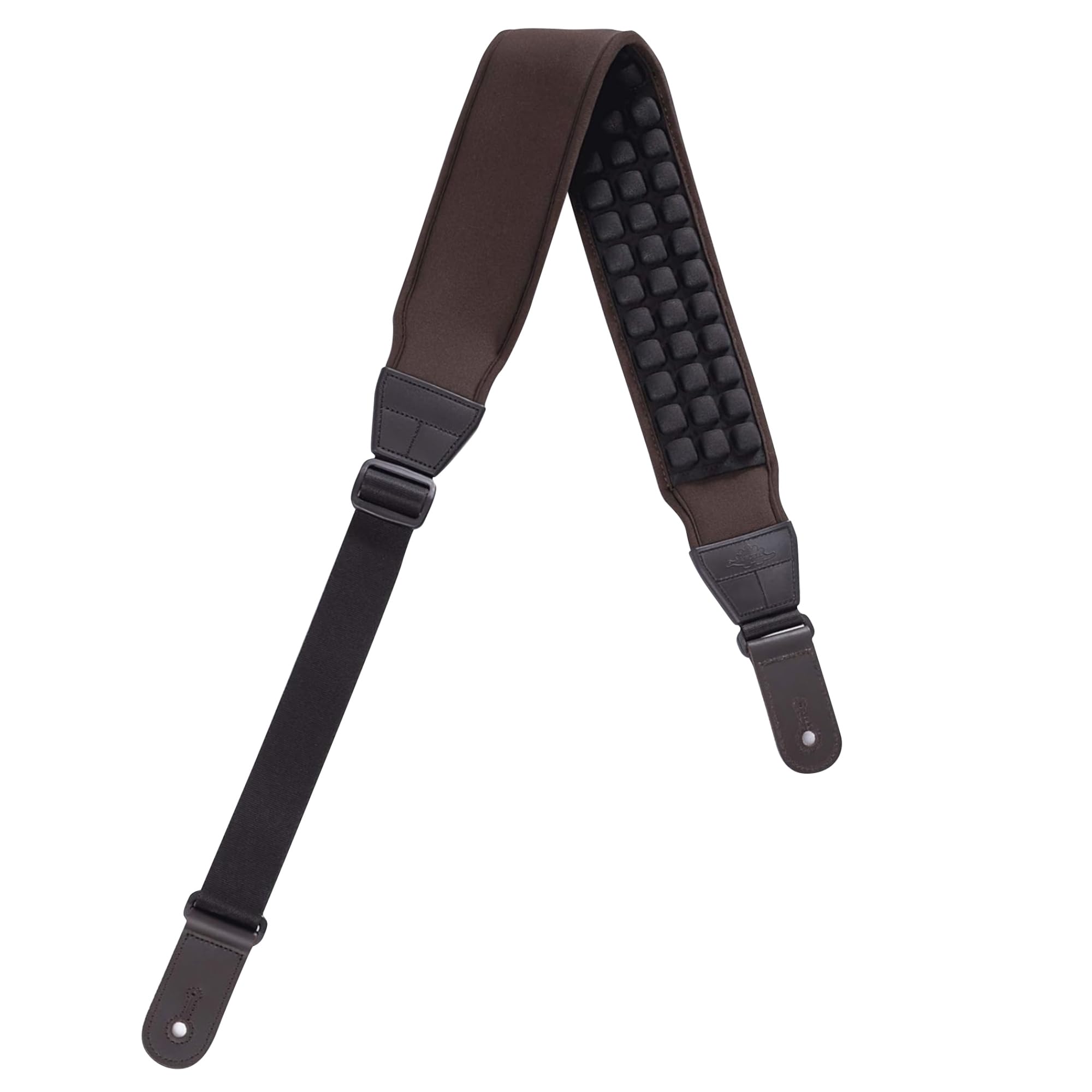 KLIQ AirCell Guitar Strap for Bass & Electric Guitar with 3" Wide Neoprene Pad and Adjustable Length from 46" to 56" (Regular), Brown